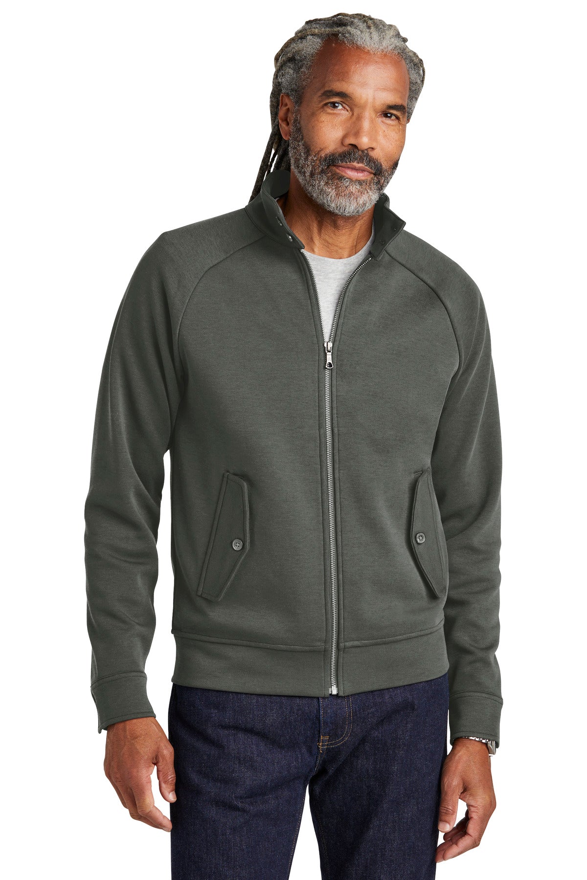 Custom Embroidery or DTF Print - Brooks Brothers ® Double-Knit Full-Zip BB18210