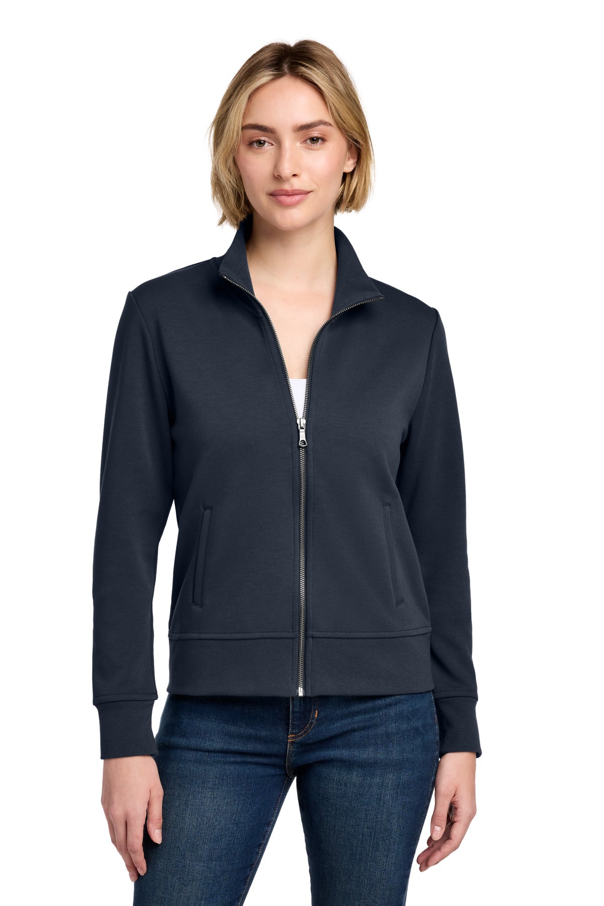 Custom Embroidery or DTF Print - Brooks Brothers ® Women's Double-Knit Full-Zip BB18211