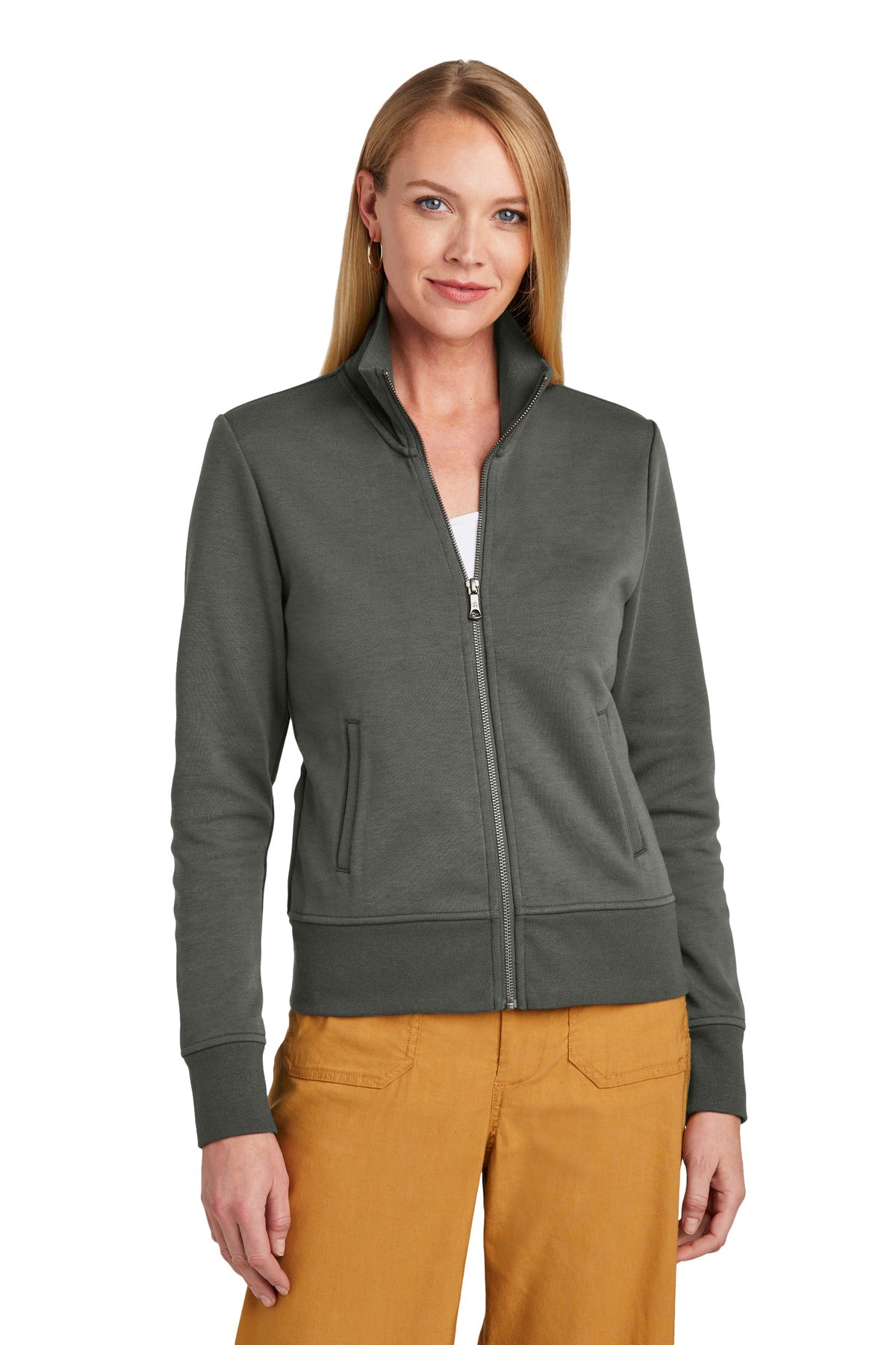 Custom Embroidered - Brooks Brothers© Women's Double-Knit Full-Zip BB18211
