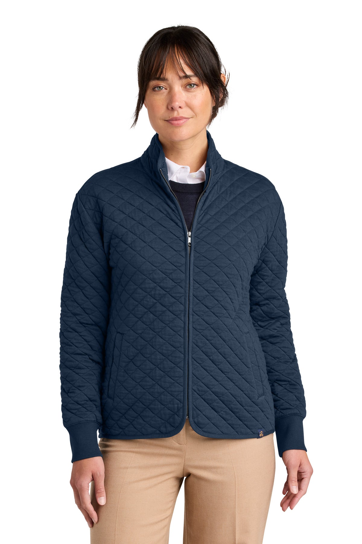 Custom Embroidery or DTF Print - Brooks Brothers ® Women's Diamond Quilt Full-Zip BB18213