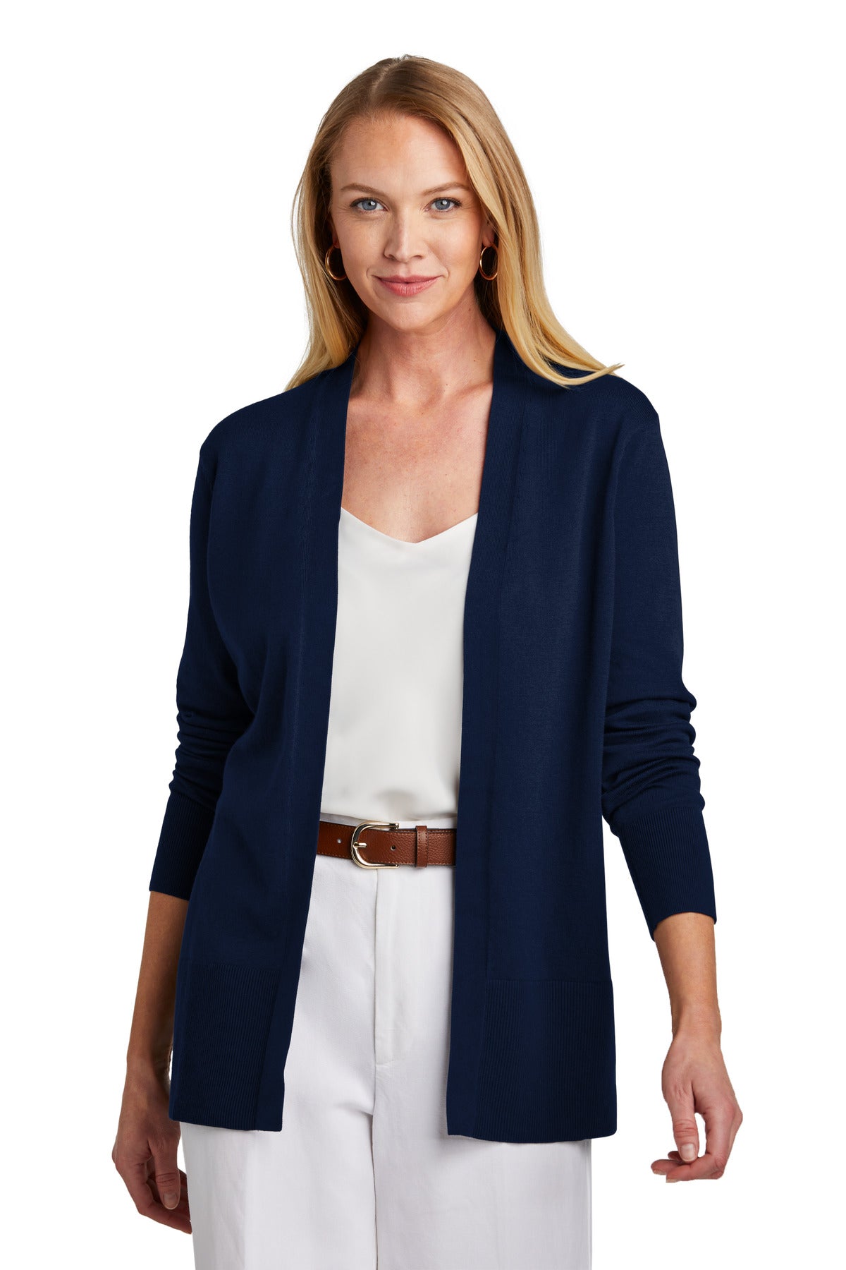Custom Embroidered - Brooks Brothers© Women's Cotton Stretch Long Cardigan Sweater BB18403