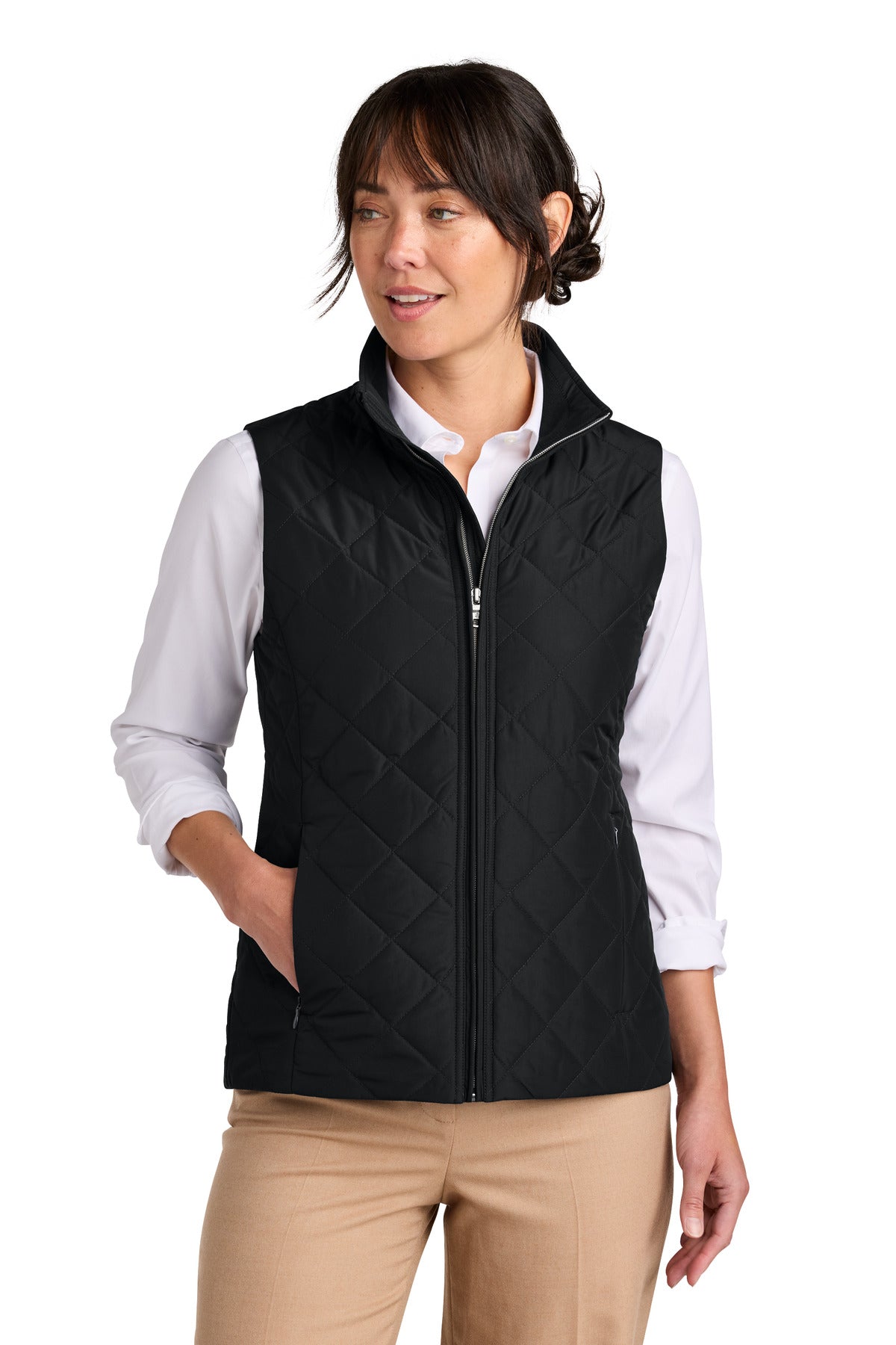Custom Embroidery or DTF Print - Brooks Brothers ® Women's Quilted Vest BB18603