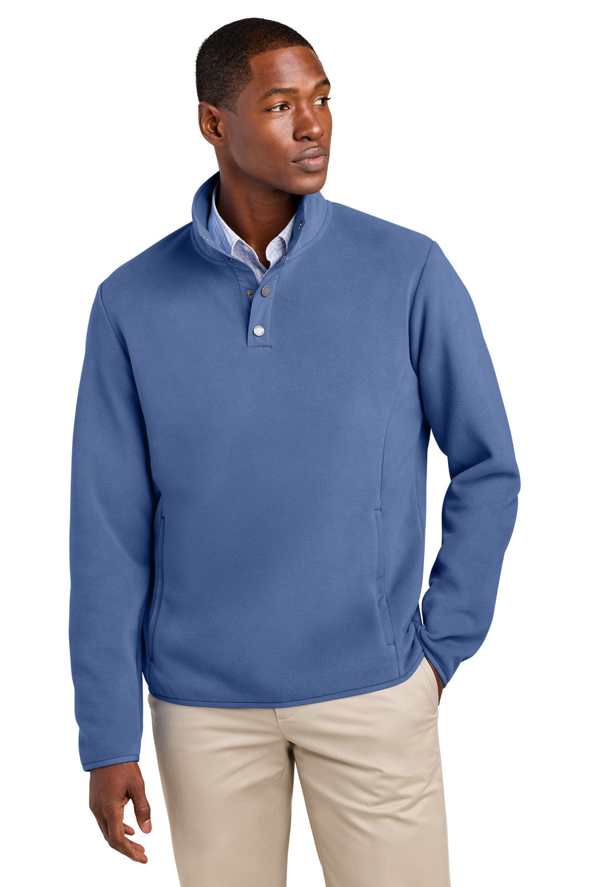 Custom Embroidery or DTF Print - Brooks Brothers ® Fleece 1/4-Snap Neck BB18612