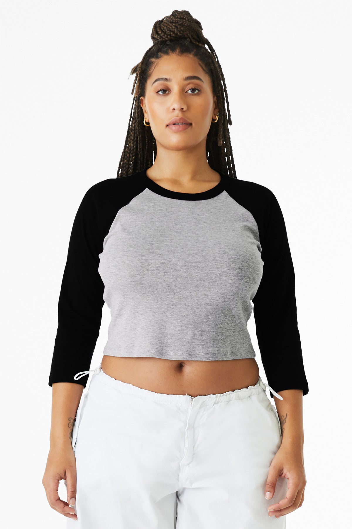 Custom Embroidery or DTF Print - BELLA+CANVAS ® Women's Micro Rib 3/4 Raglan Baby Tee BC1200
