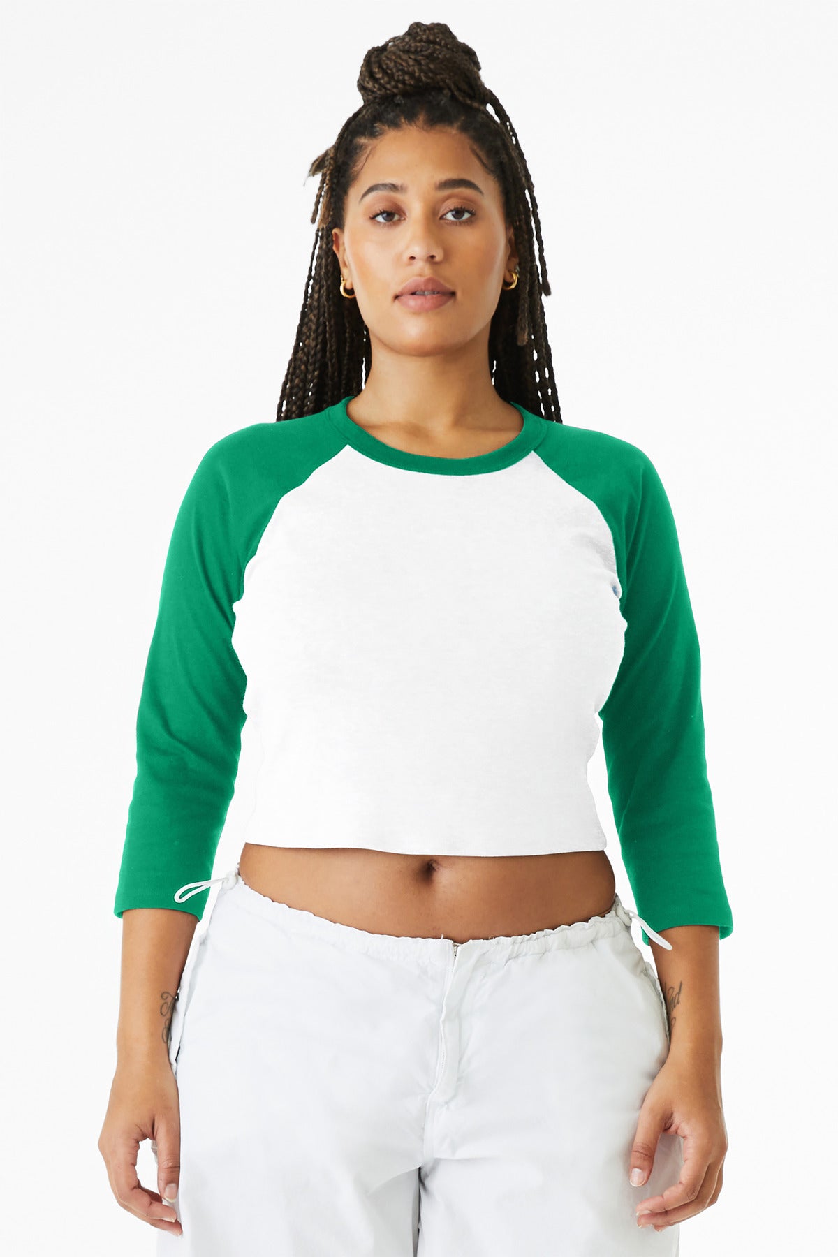 Custom Embroidery or DTF Print - BELLA+CANVAS ® Women's Micro Rib 3/4 Raglan Baby Tee BC1200