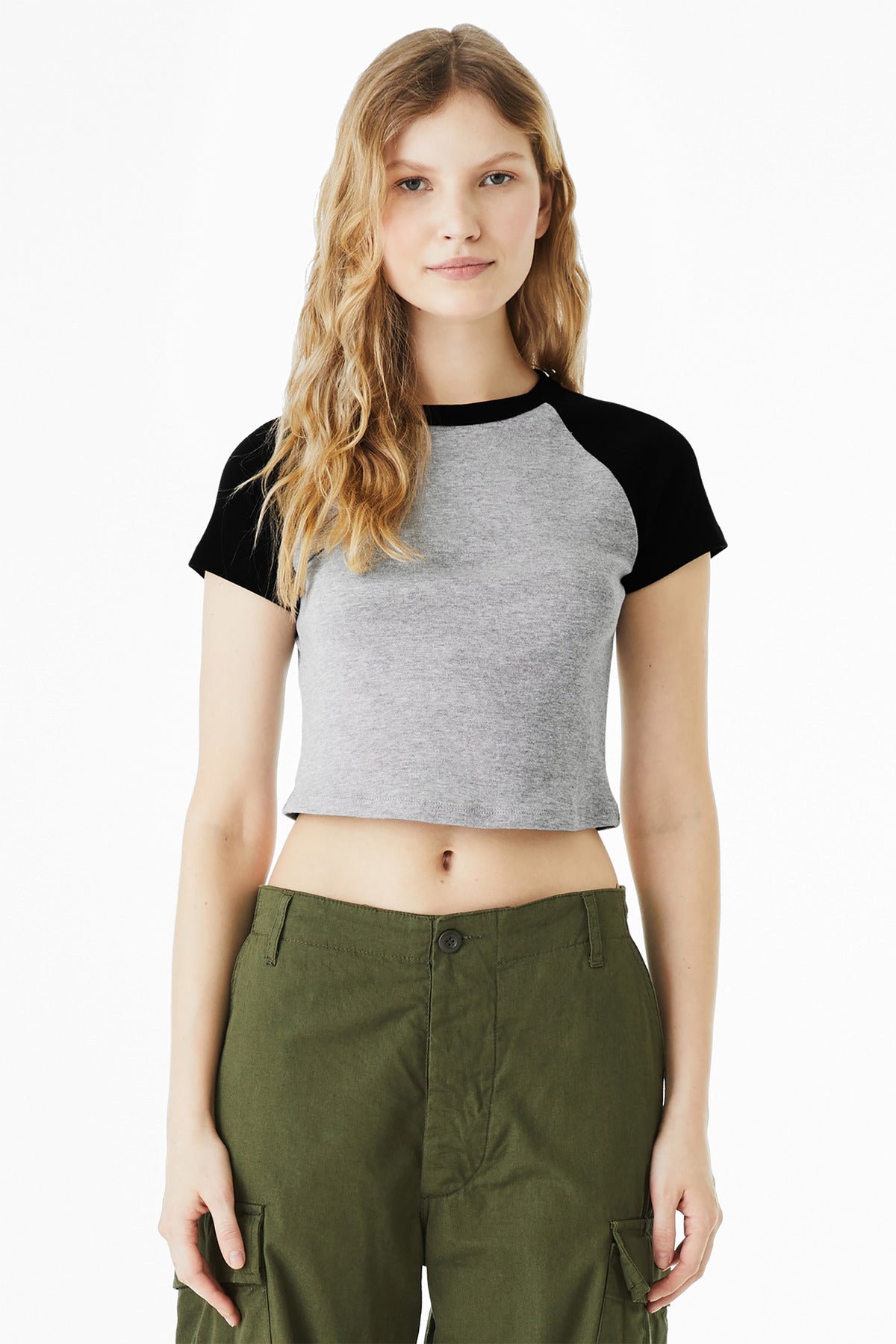 Custom Embroidery or DTF Print - BELLA+CANVAS ® Women's Micro Rib Raglan Baby Tee BC1201