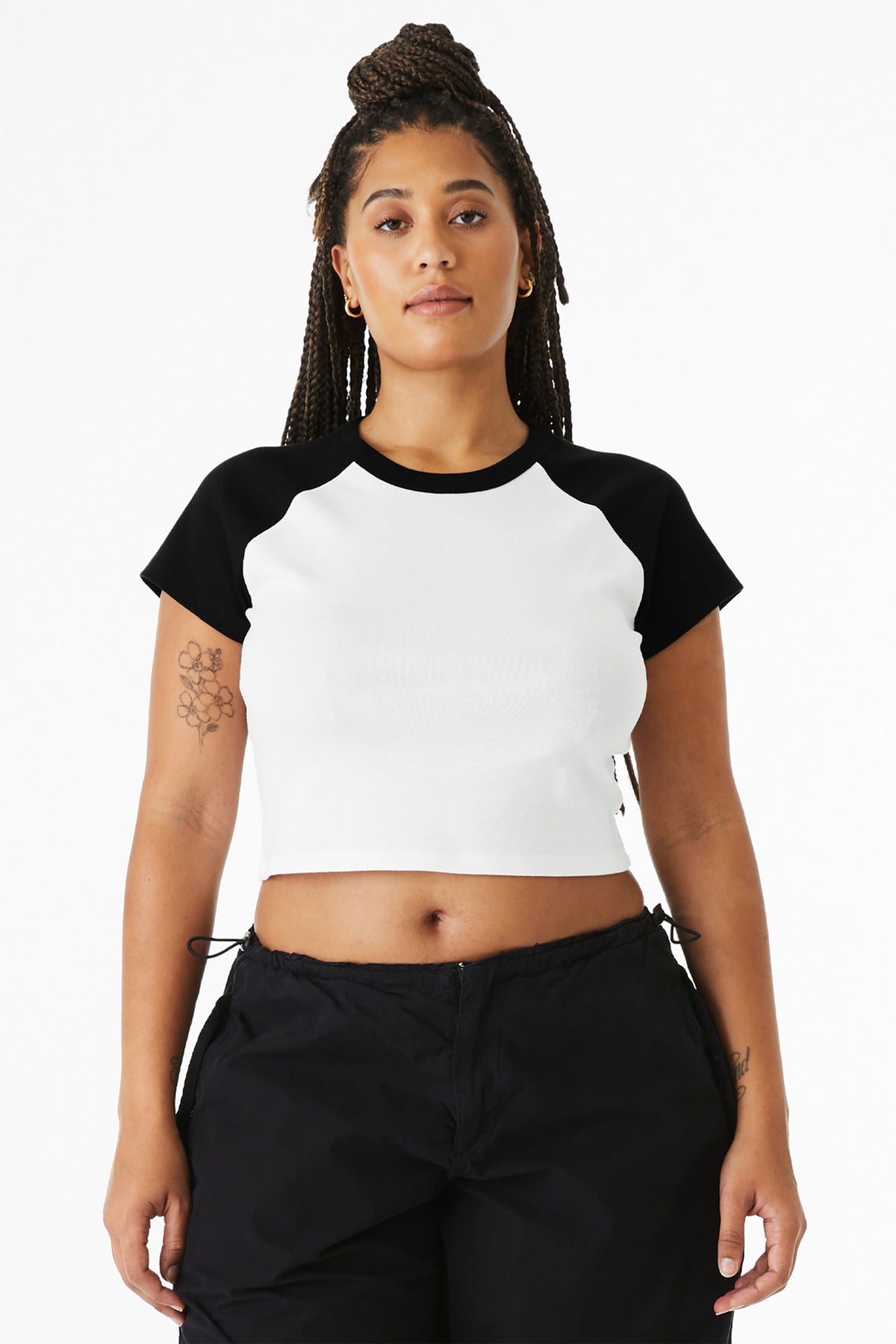 Custom Embroidery or DTF Print - BELLA+CANVAS ® Women's Micro Rib Raglan Baby Tee BC1201