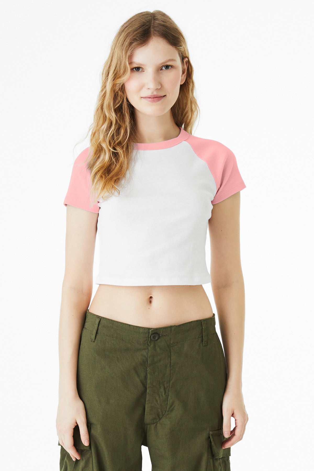 Custom Embroidery or DTF Print - BELLA+CANVAS ® Women's Micro Rib Raglan Baby Tee BC1201