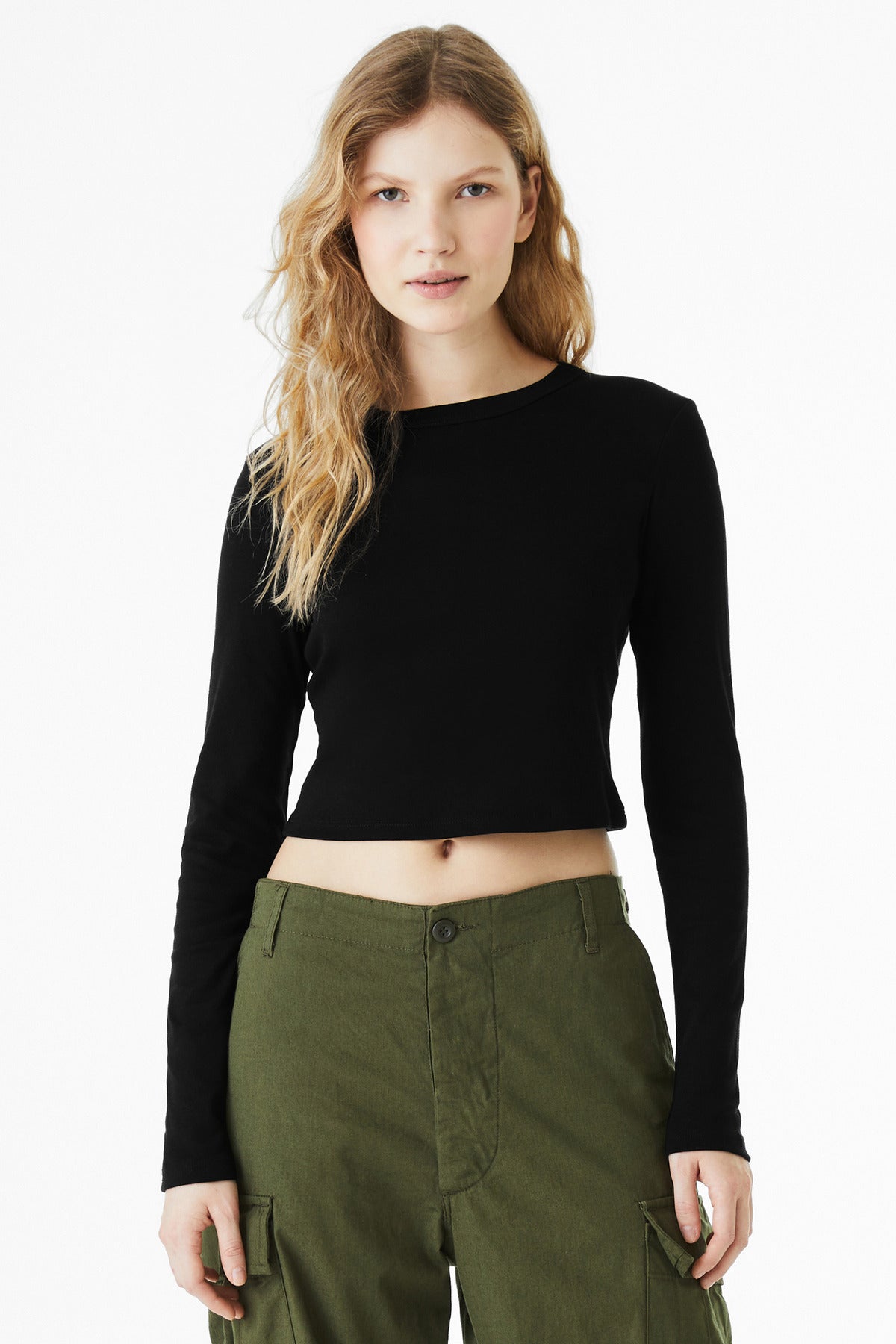 Custom Embroidery or DTF Print - BELLA+CANVAS ® Women's Micro Rib Long Sleeve Baby Tee BC1501