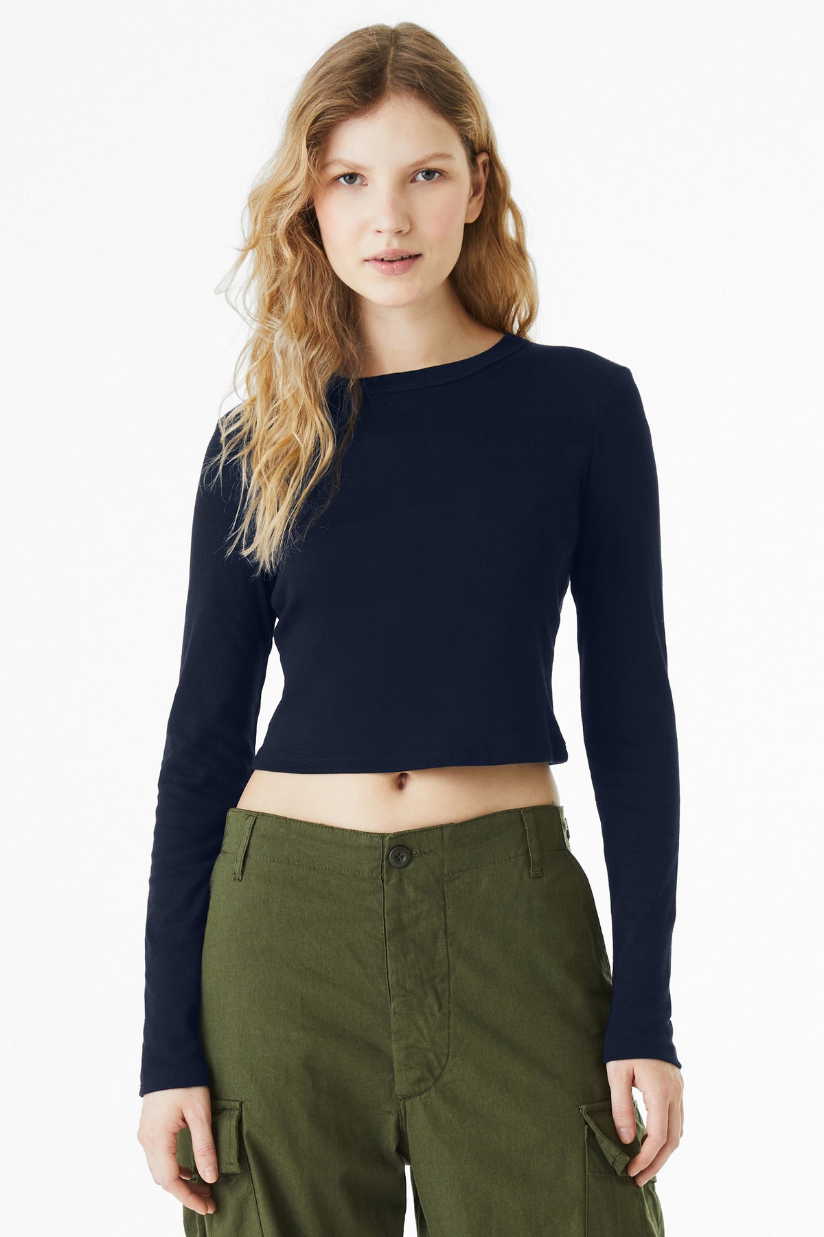 Custom Embroidery or DTF Print - BELLA+CANVAS ® Women's Micro Rib Long Sleeve Baby Tee BC1501