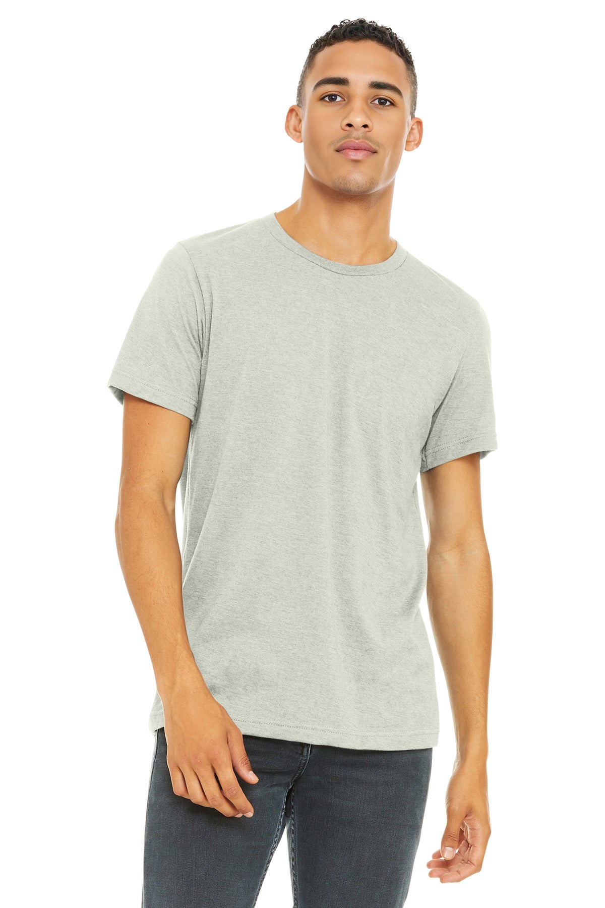 Custom Embroidery or DTF Print - BELLA+CANVAS ® Unisex Heather CVC Short Sleeve Tee. BC3001CVC