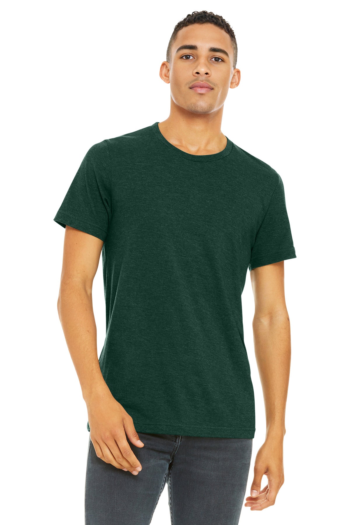 Custom Embroidery or DTF Print - BELLA+CANVAS ® Unisex Heather CVC Short Sleeve Tee. BC3001CVC
