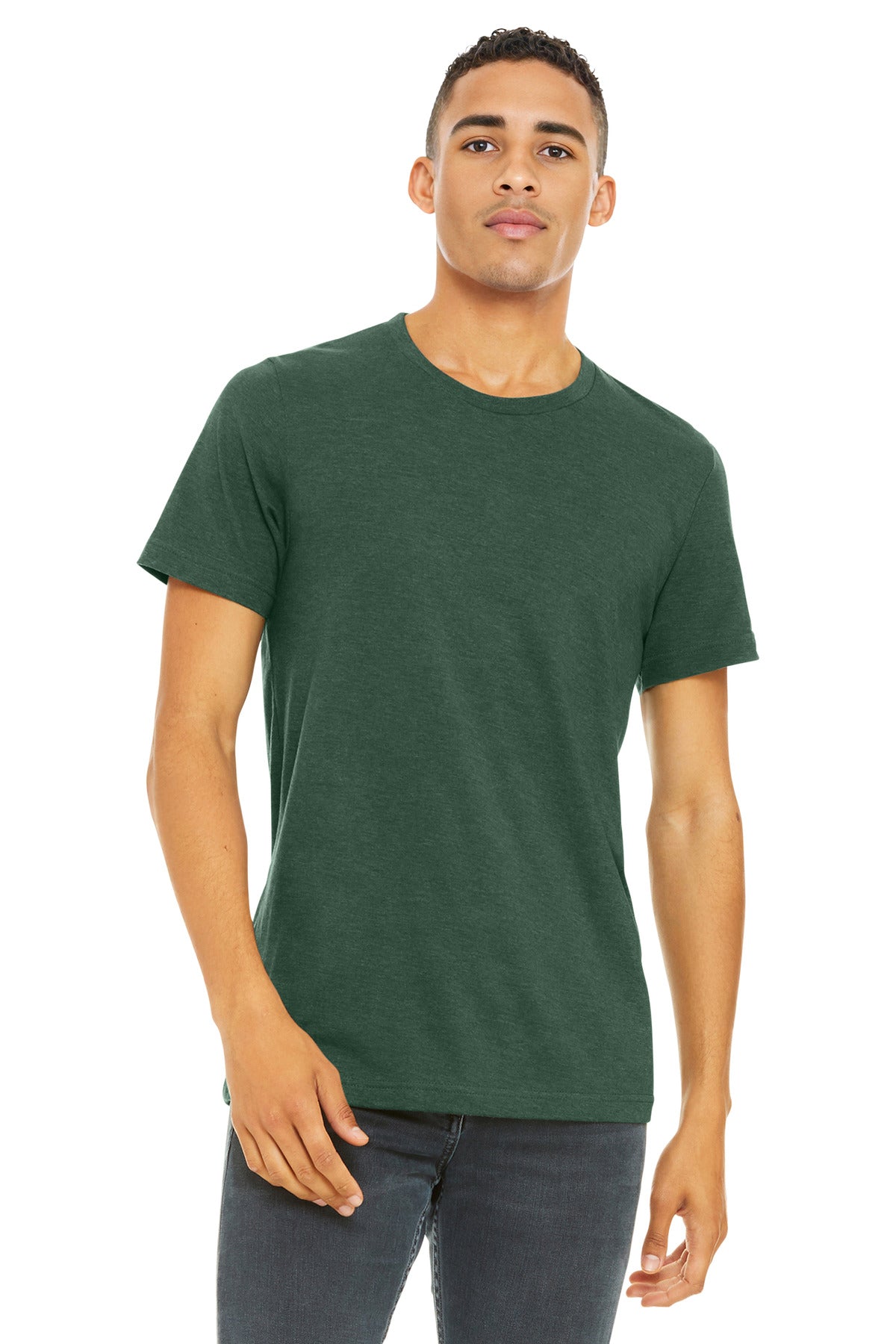 Custom Embroidery or DTF Print - BELLA+CANVAS ® Unisex Heather CVC Short Sleeve Tee. BC3001CVC