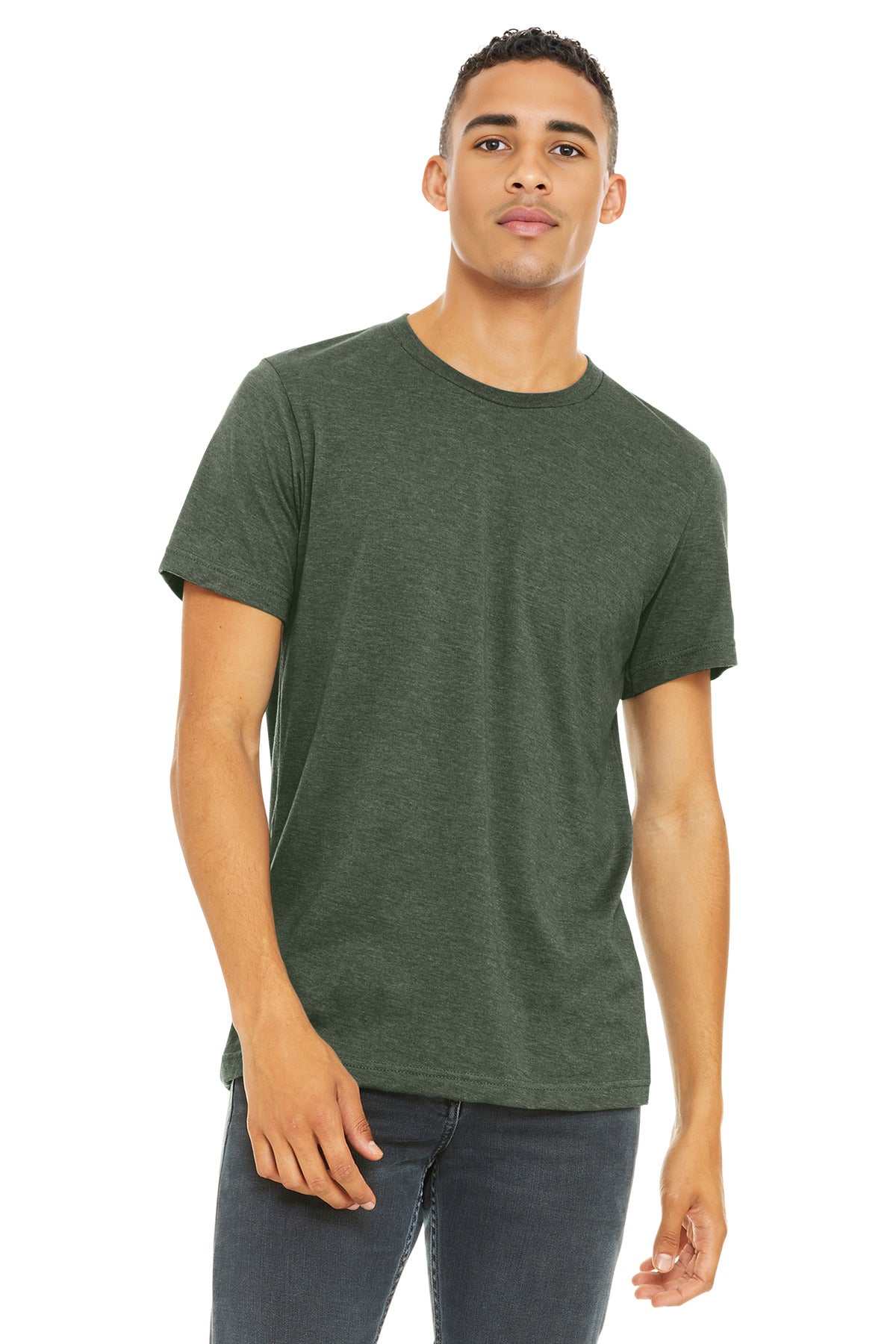 Custom Embroidery or DTF Print - BELLA+CANVAS ® Unisex Heather CVC Short Sleeve Tee. BC3001CVC