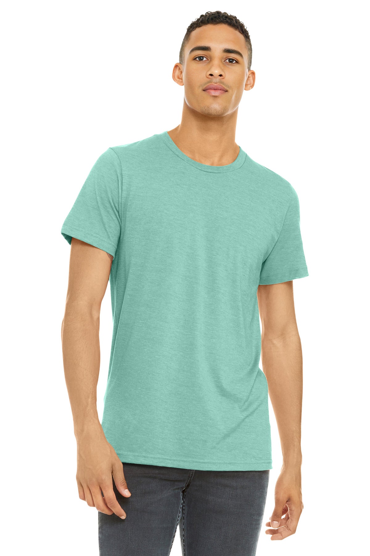 Custom Embroidery or DTF Print - BELLA+CANVAS ® Unisex Heather CVC Short Sleeve Tee. BC3001CVC