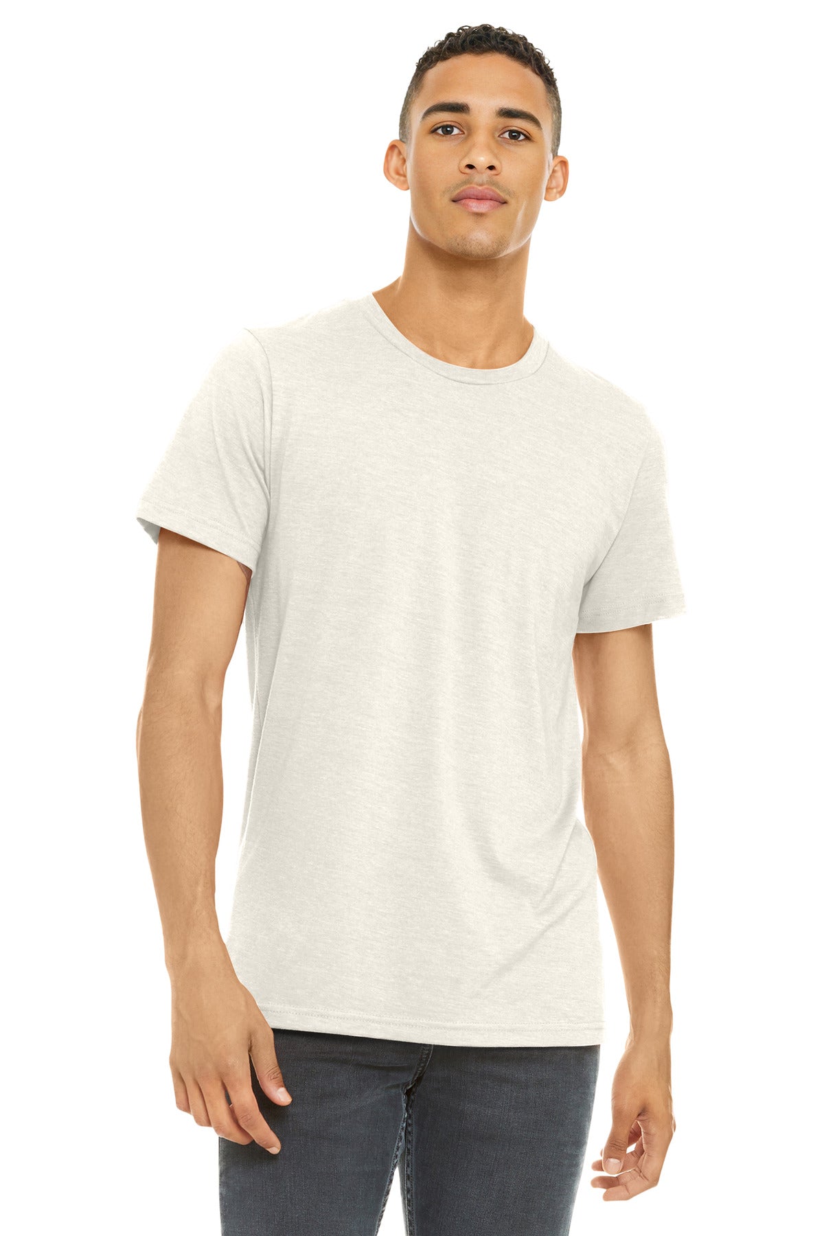 Custom Embroidery or DTF Print - BELLA+CANVAS ® Unisex Heather CVC Short Sleeve Tee. BC3001CVC