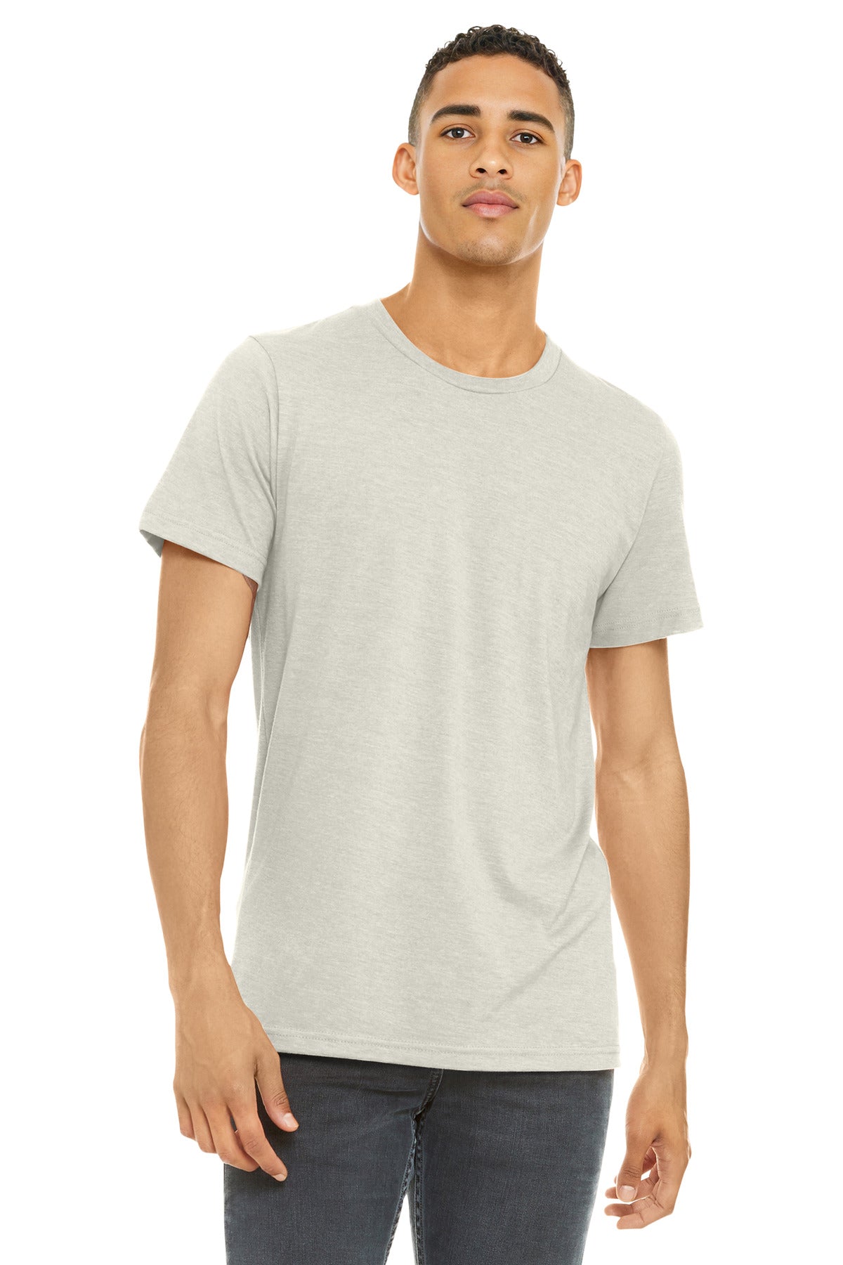 Custom Embroidery or DTF Print - BELLA+CANVAS ® Unisex Heather CVC Short Sleeve Tee. BC3001CVC