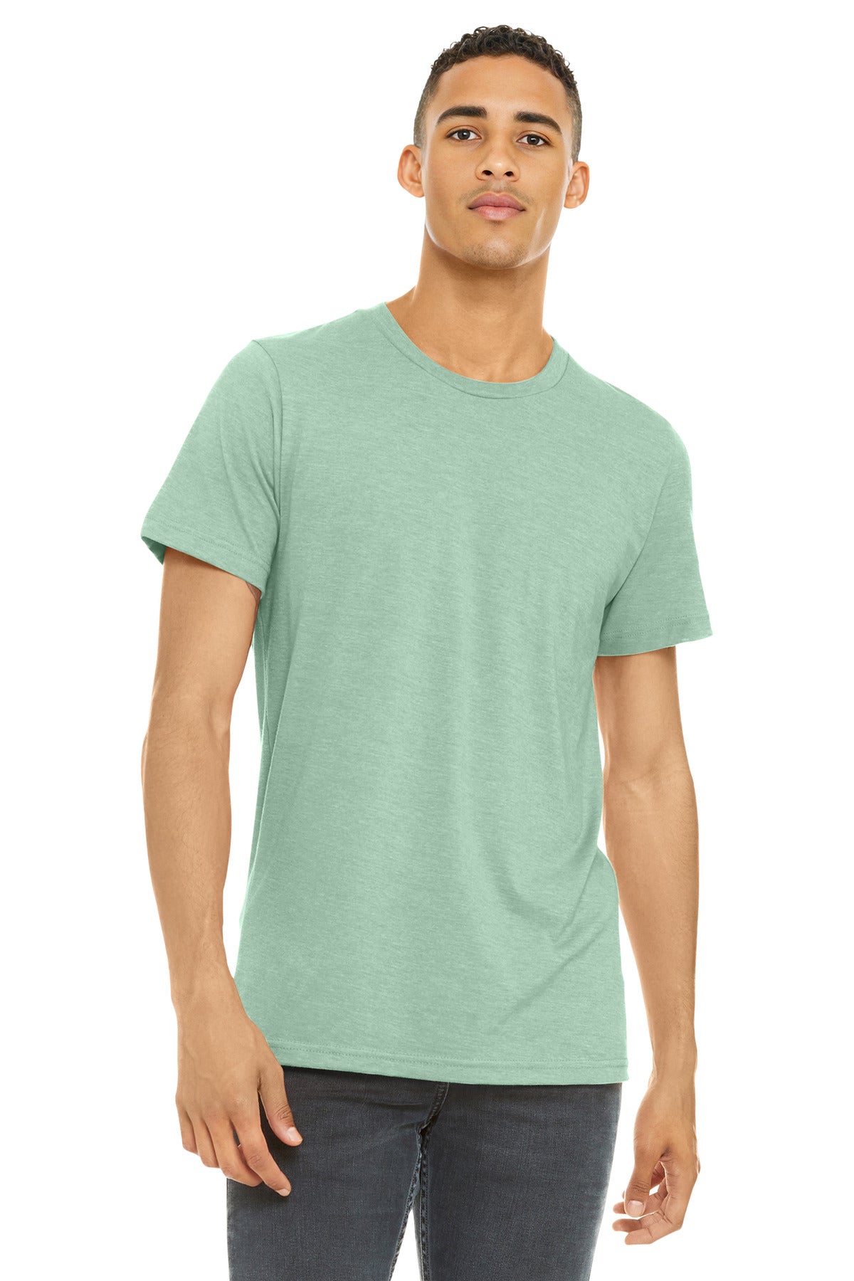 Custom Embroidery or DTF Print - BELLA+CANVAS ® Unisex Heather CVC Short Sleeve Tee. BC3001CVC