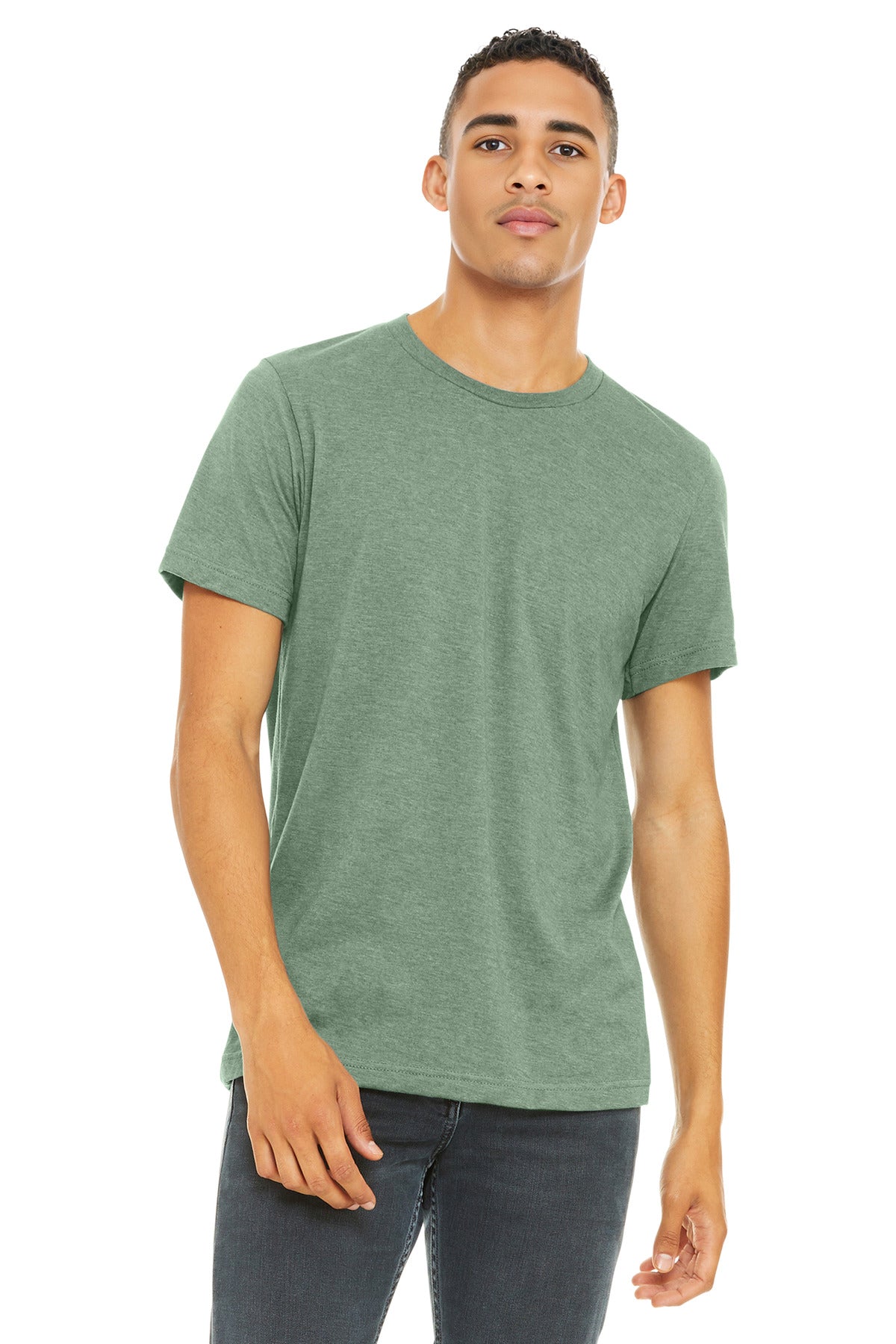 Custom Embroidery or DTF Print - BELLA+CANVAS ® Unisex Heather CVC Short Sleeve Tee. BC3001CVC