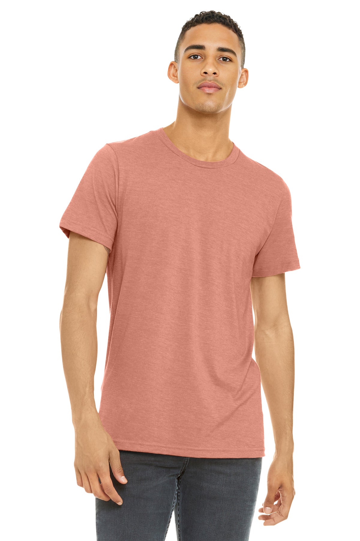 Custom Embroidery or DTF Print - BELLA+CANVAS ® Unisex Heather CVC Short Sleeve Tee. BC3001CVC