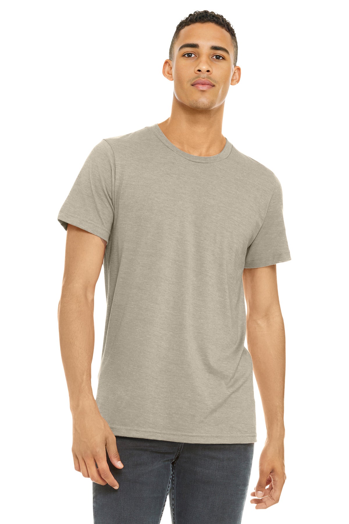 Custom Embroidery or DTF Print - BELLA+CANVAS ® Unisex Heather CVC Short Sleeve Tee. BC3001CVC