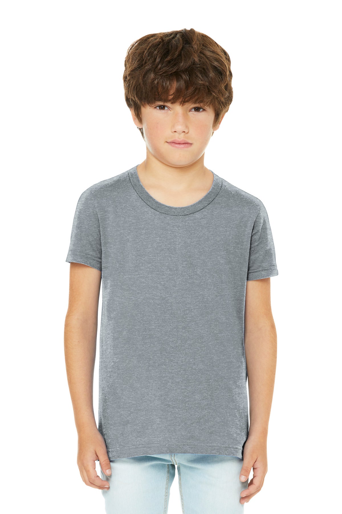 Custom Embroidery or DTF Print - BELLA+CANVAS ® Youth Heather CVC Tee BC3001YCVC