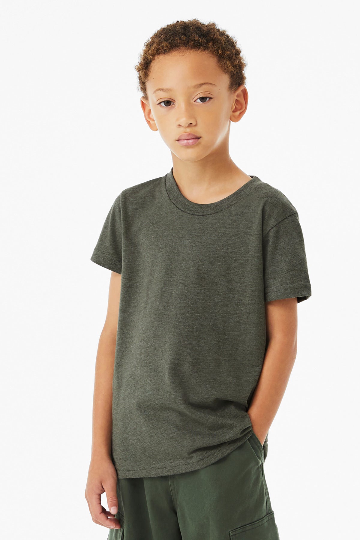 Custom Embroidery or DTF Print - BELLA+CANVAS ® Youth Heather CVC Tee BC3001YCVC