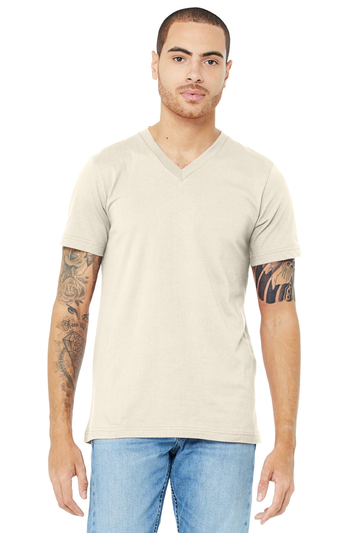 Custom Embroidery or DTF Print - BELLA+CANVAS ® Unisex Jersey Short Sleeve V-Neck Tee. BC3005