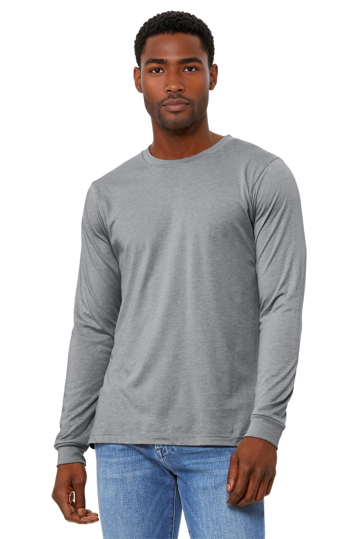 Custom Embroidery or DTF Print - BELLA+CANVAS ® Unisex Heather CVC Long Sleeve Tee BC3501CVC
