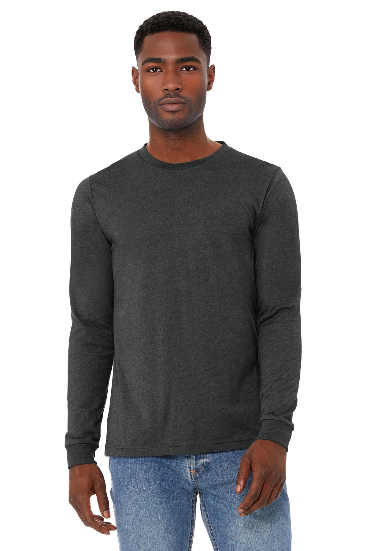 Custom Embroidery or DTF Print - BELLA+CANVAS ® Unisex Heather CVC Long Sleeve Tee BC3501CVC