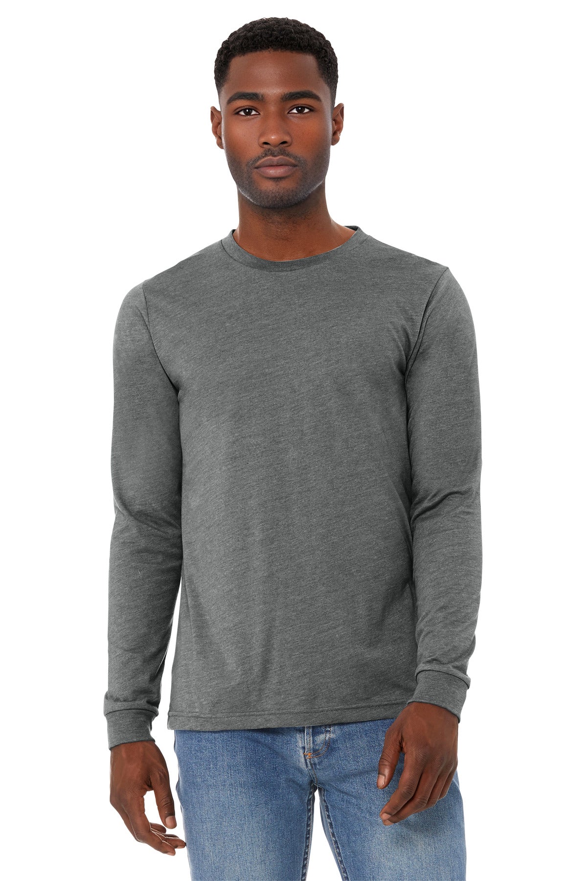 Custom Embroidery or DTF Print - BELLA+CANVAS ® Unisex Heather CVC Long Sleeve Tee BC3501CVC