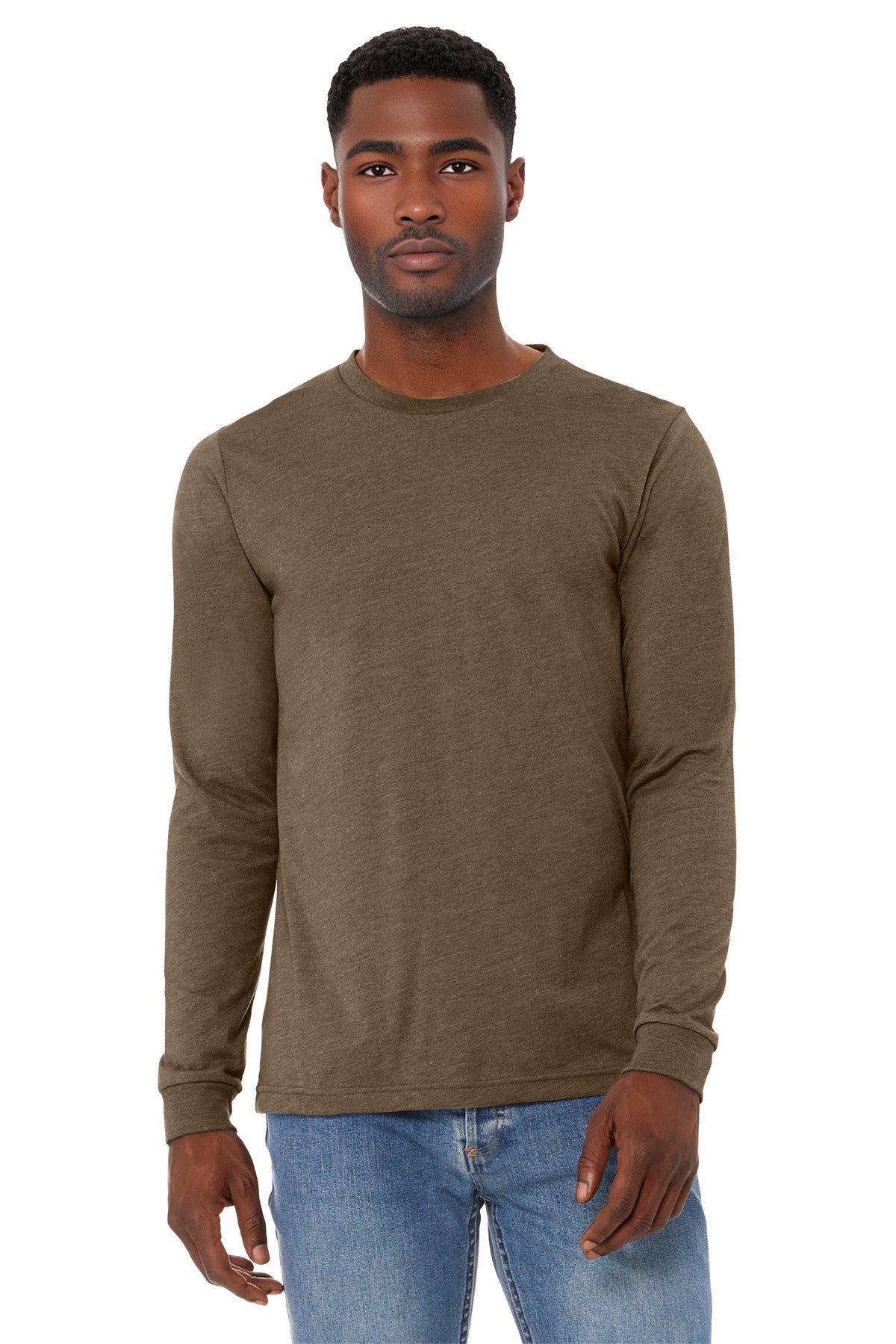 Custom Embroidery or DTF Print - BELLA+CANVAS ® Unisex Heather CVC Long Sleeve Tee BC3501CVC