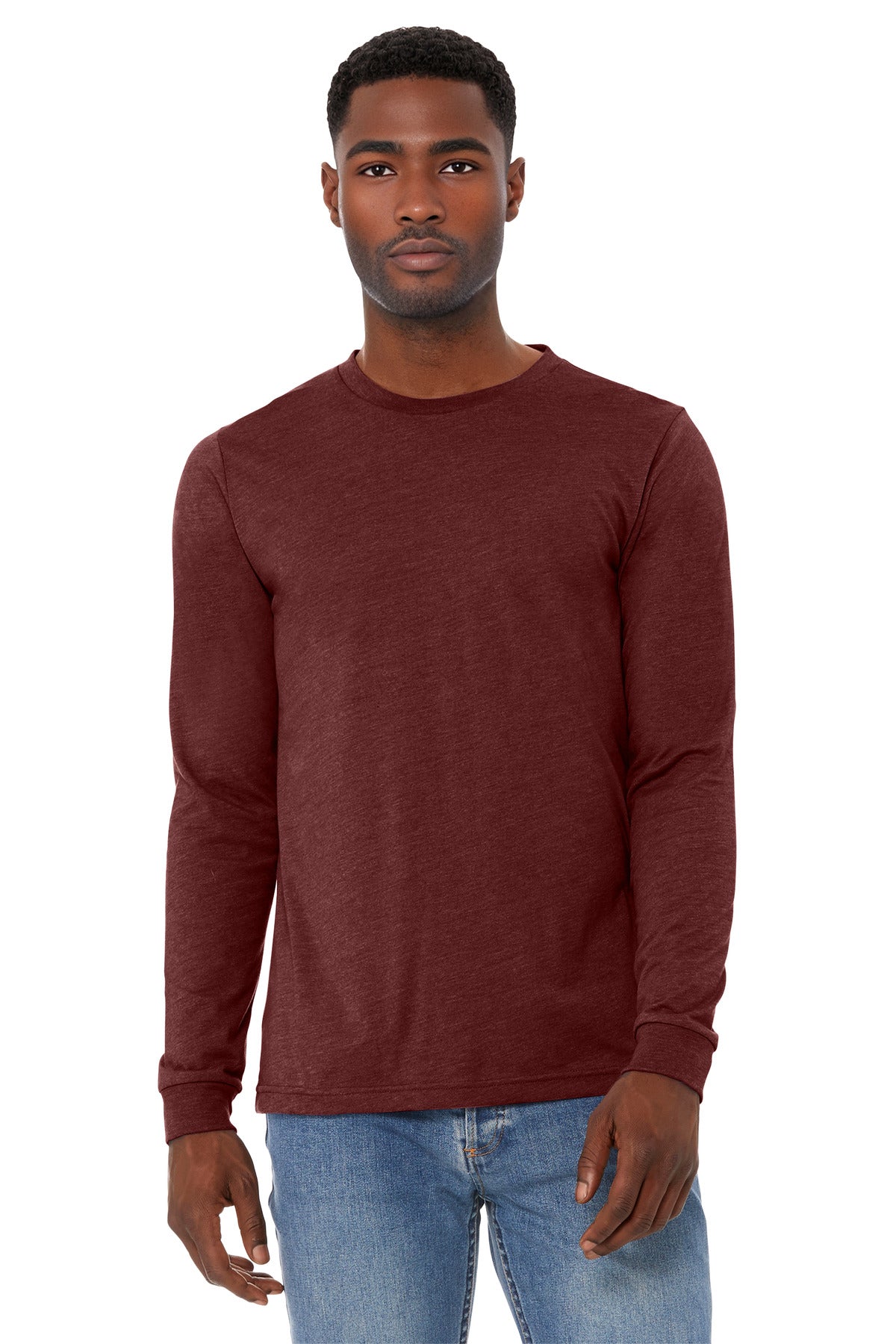 Custom Embroidery or DTF Print - BELLA+CANVAS ® Unisex Heather CVC Long Sleeve Tee BC3501CVC