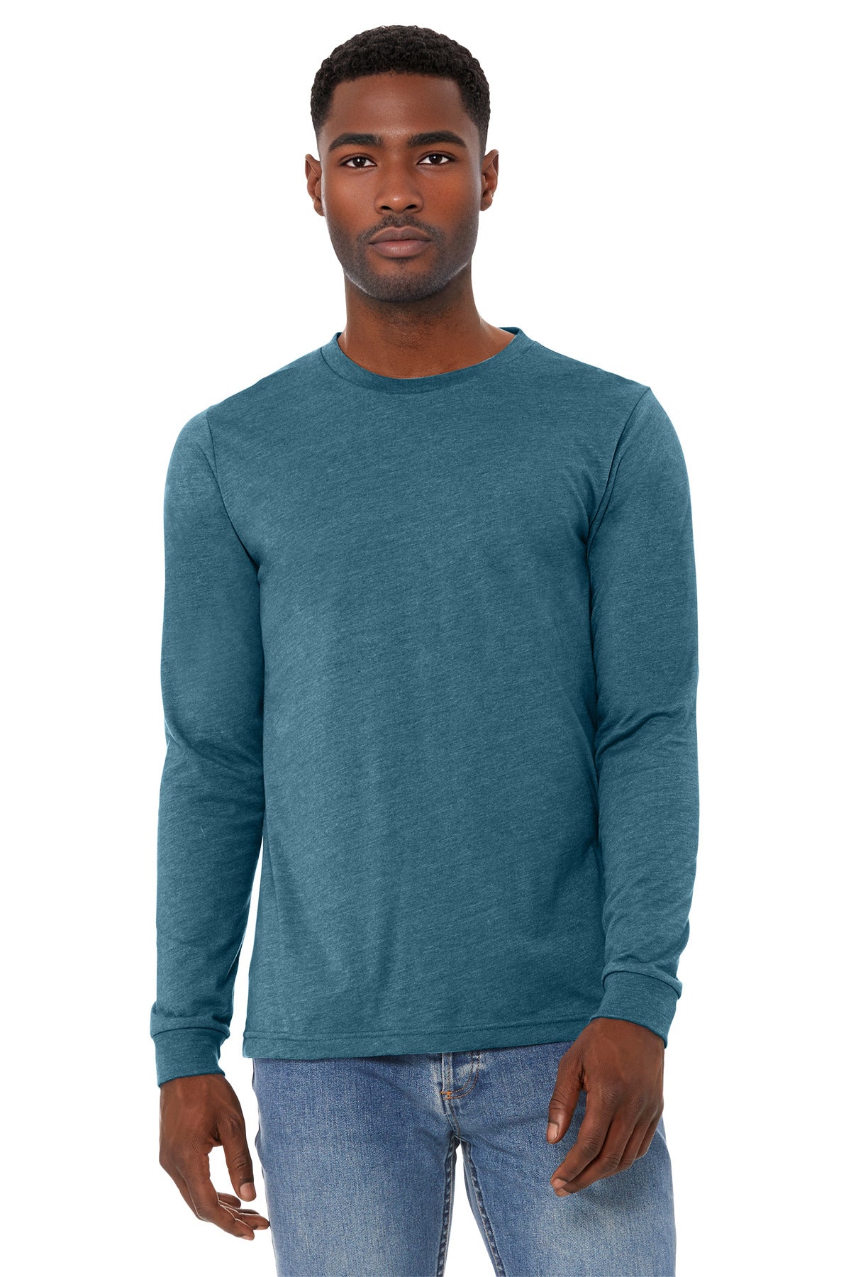 Custom Embroidery or DTF Print - BELLA+CANVAS ® Unisex Heather CVC Long Sleeve Tee BC3501CVC