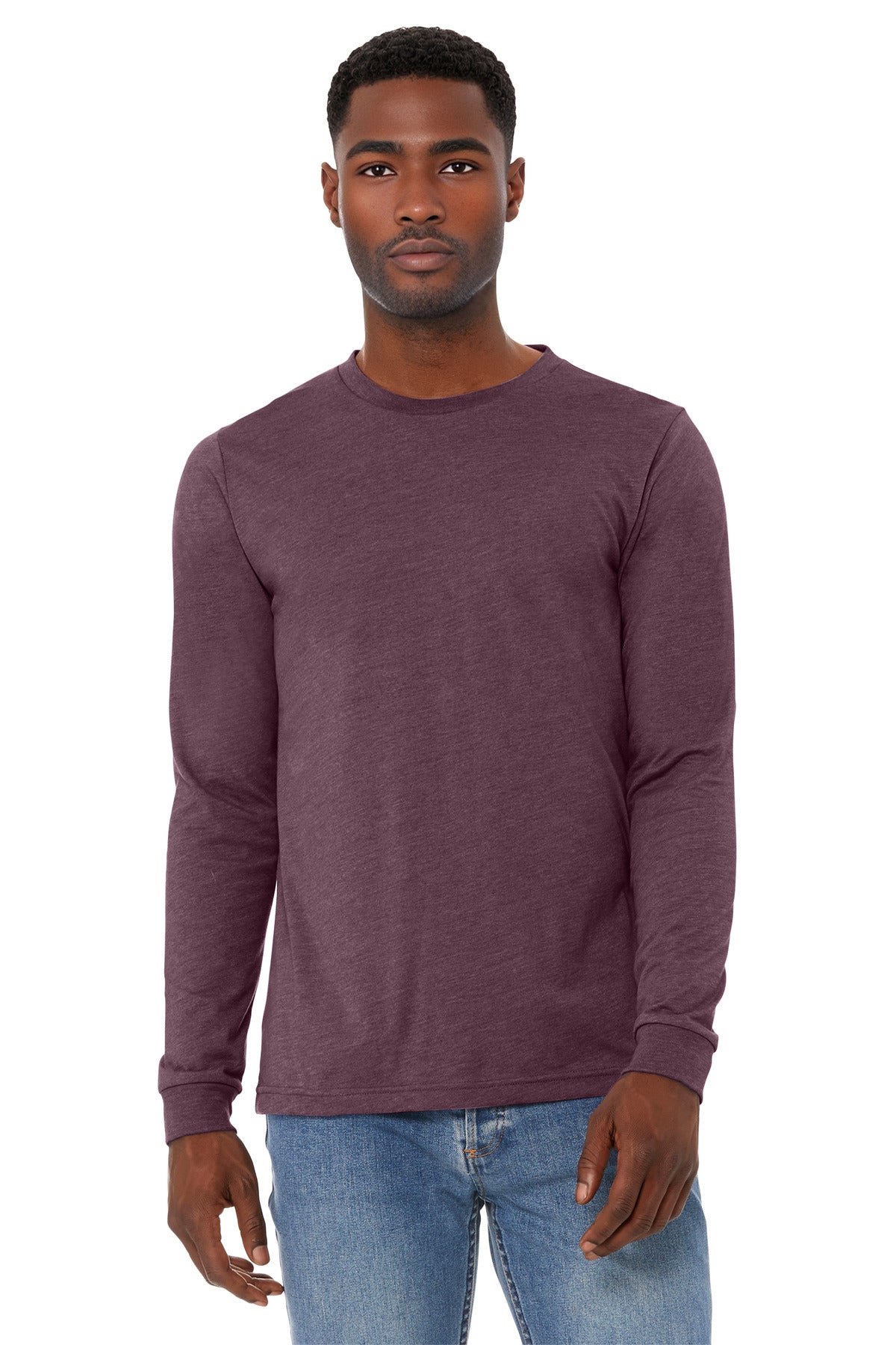 Custom Embroidery or DTF Print - BELLA+CANVAS ® Unisex Heather CVC Long Sleeve Tee BC3501CVC