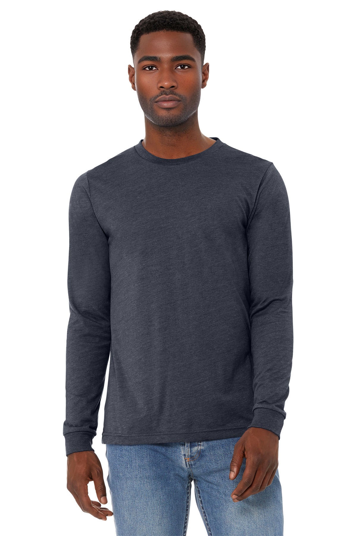 Custom Embroidery or DTF Print - BELLA+CANVAS ® Unisex Heather CVC Long Sleeve Tee BC3501CVC