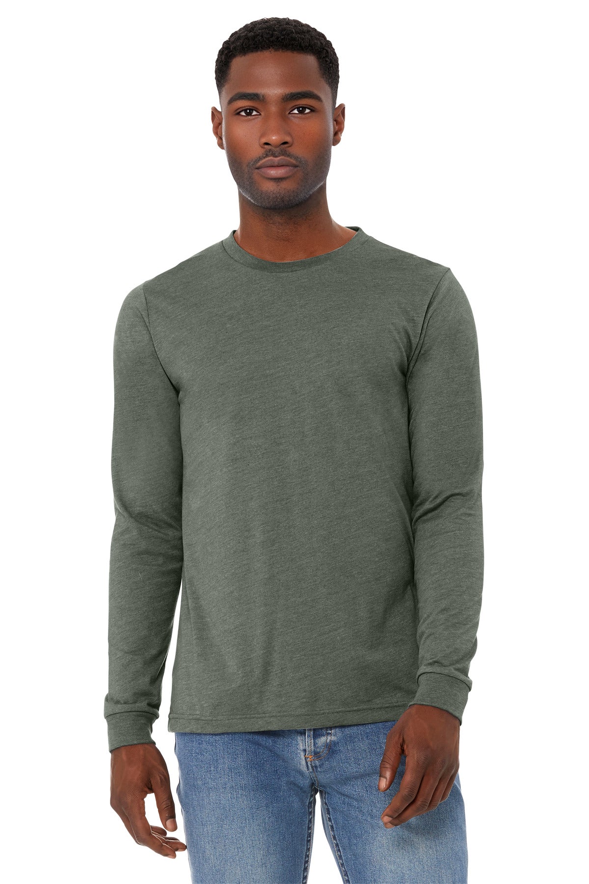 Custom Embroidery or DTF Print - BELLA+CANVAS ® Unisex Heather CVC Long Sleeve Tee BC3501CVC