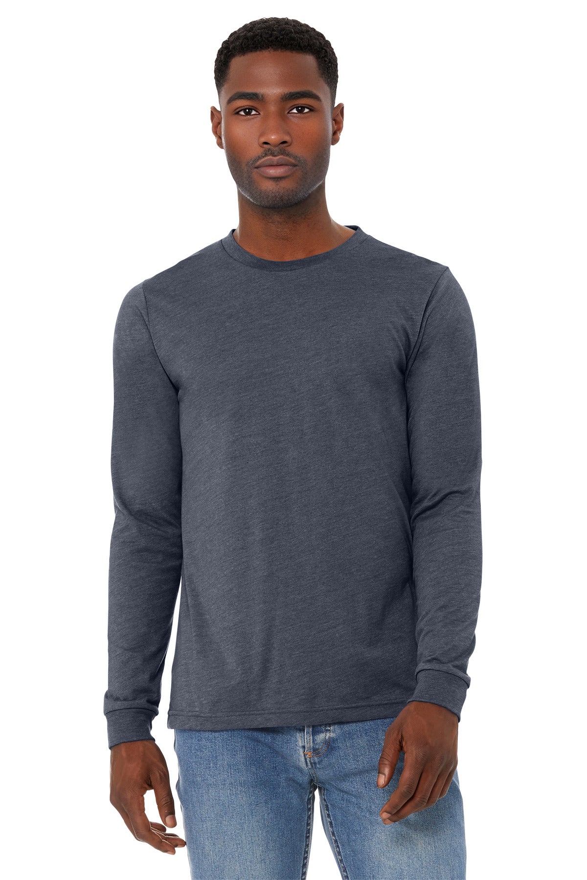Custom Embroidery or DTF Print - BELLA+CANVAS ® Unisex Heather CVC Long Sleeve Tee BC3501CVC