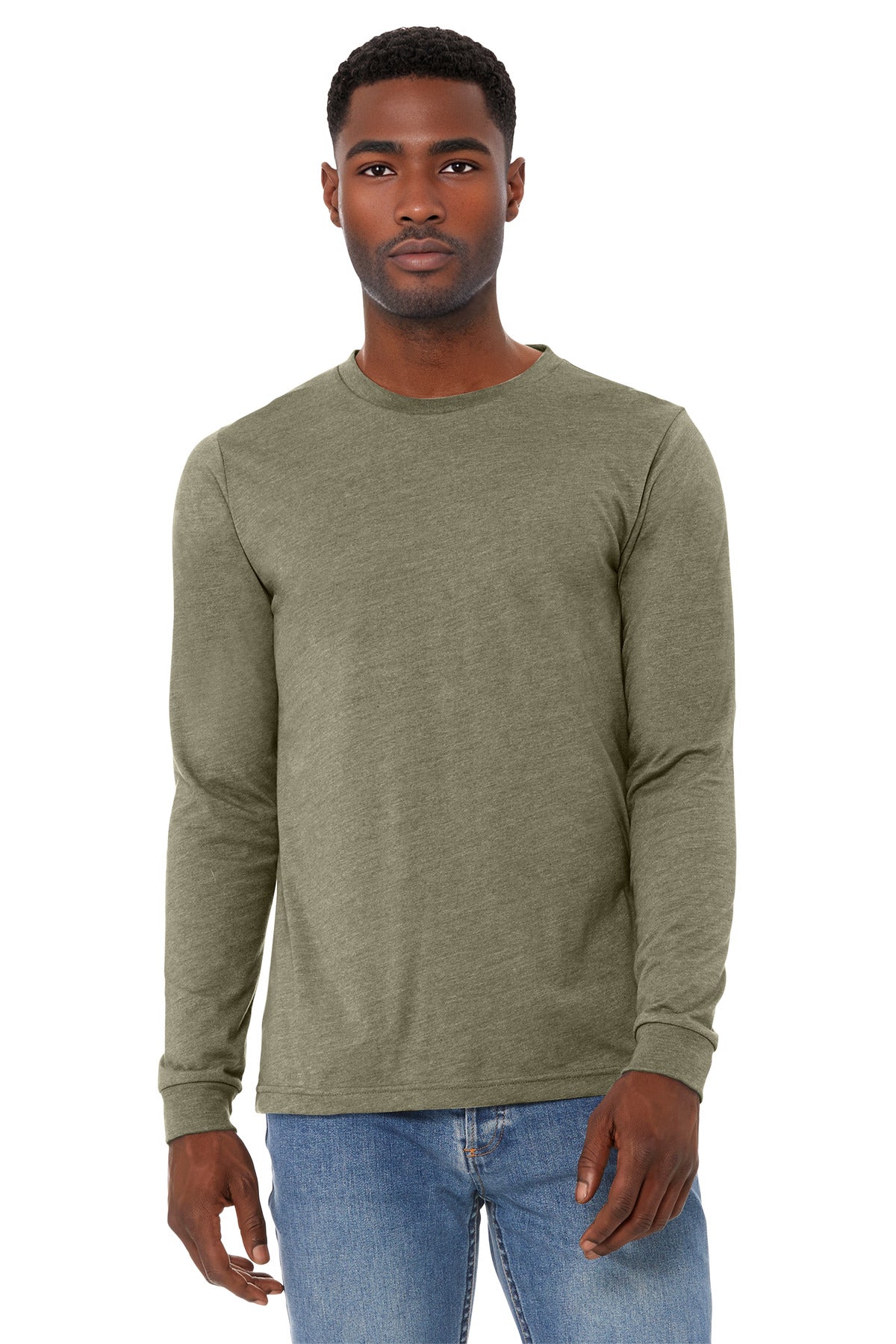 Custom Embroidery or DTF Print - BELLA+CANVAS ® Unisex Heather CVC Long Sleeve Tee BC3501CVC