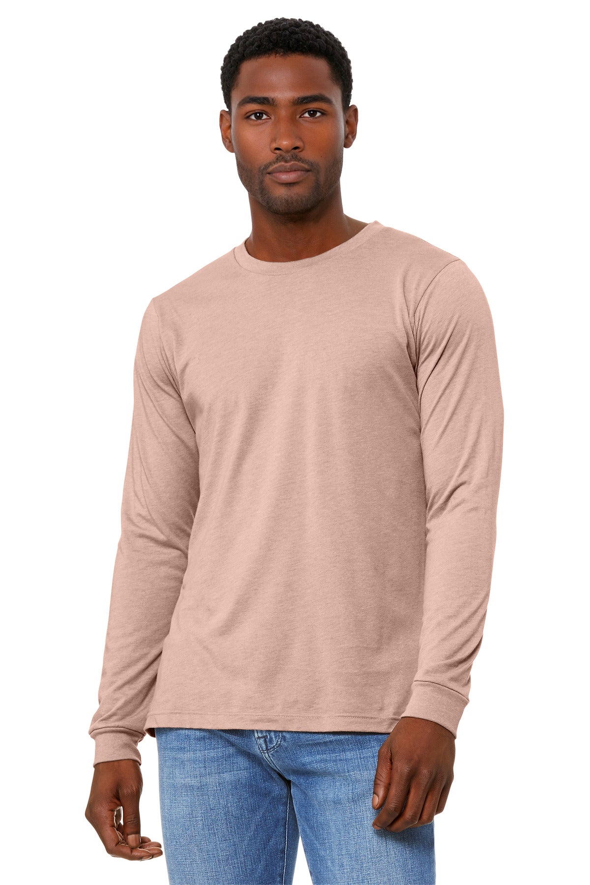 Custom Embroidery or DTF Print - BELLA+CANVAS ® Unisex Heather CVC Long Sleeve Tee BC3501CVC