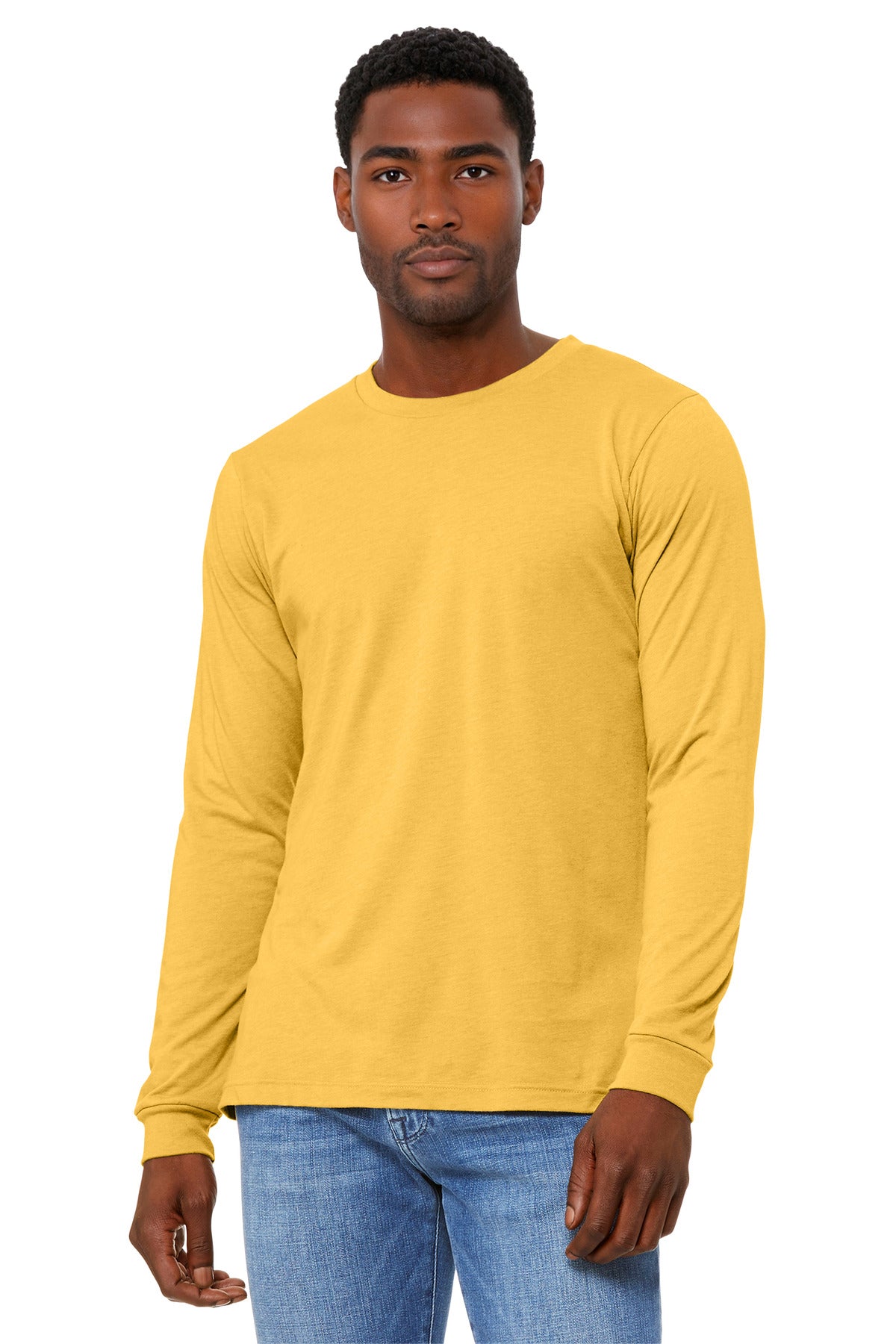 Custom Embroidery or DTF Print - BELLA+CANVAS ® Unisex Heather CVC Long Sleeve Tee BC3501CVC