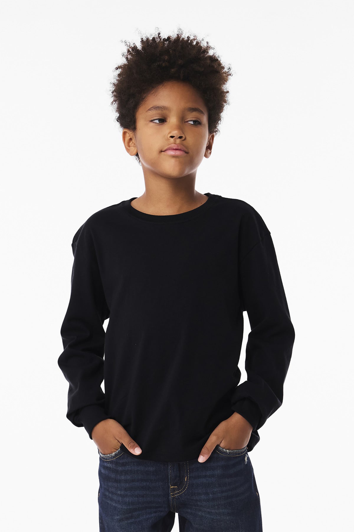 Custom Embroidery or DTF Print - BELLA+CANVAS ® Youth 6-Ounce Heavyweight Long Sleeve Tee BC3511Y