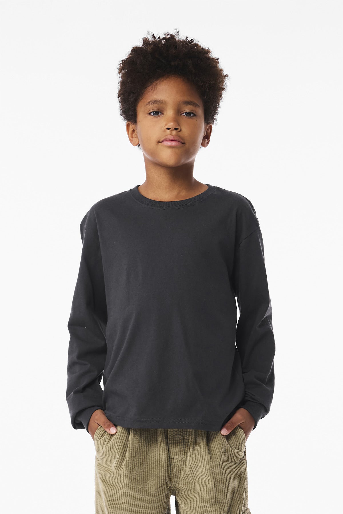 Custom Embroidery or DTF Print - BELLA+CANVAS ® Youth 6-Ounce Heavyweight Long Sleeve Tee BC3511Y