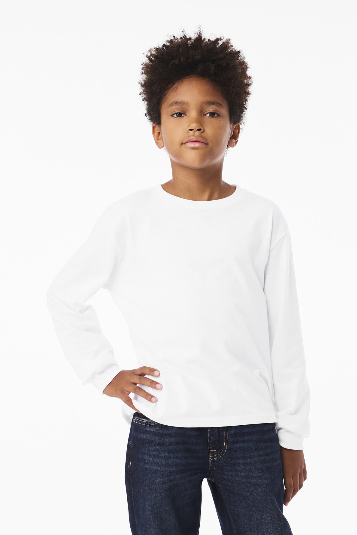 Custom Embroidery or DTF Print - BELLA+CANVAS ® Youth 6-Ounce Heavyweight Long Sleeve Tee BC3511Y