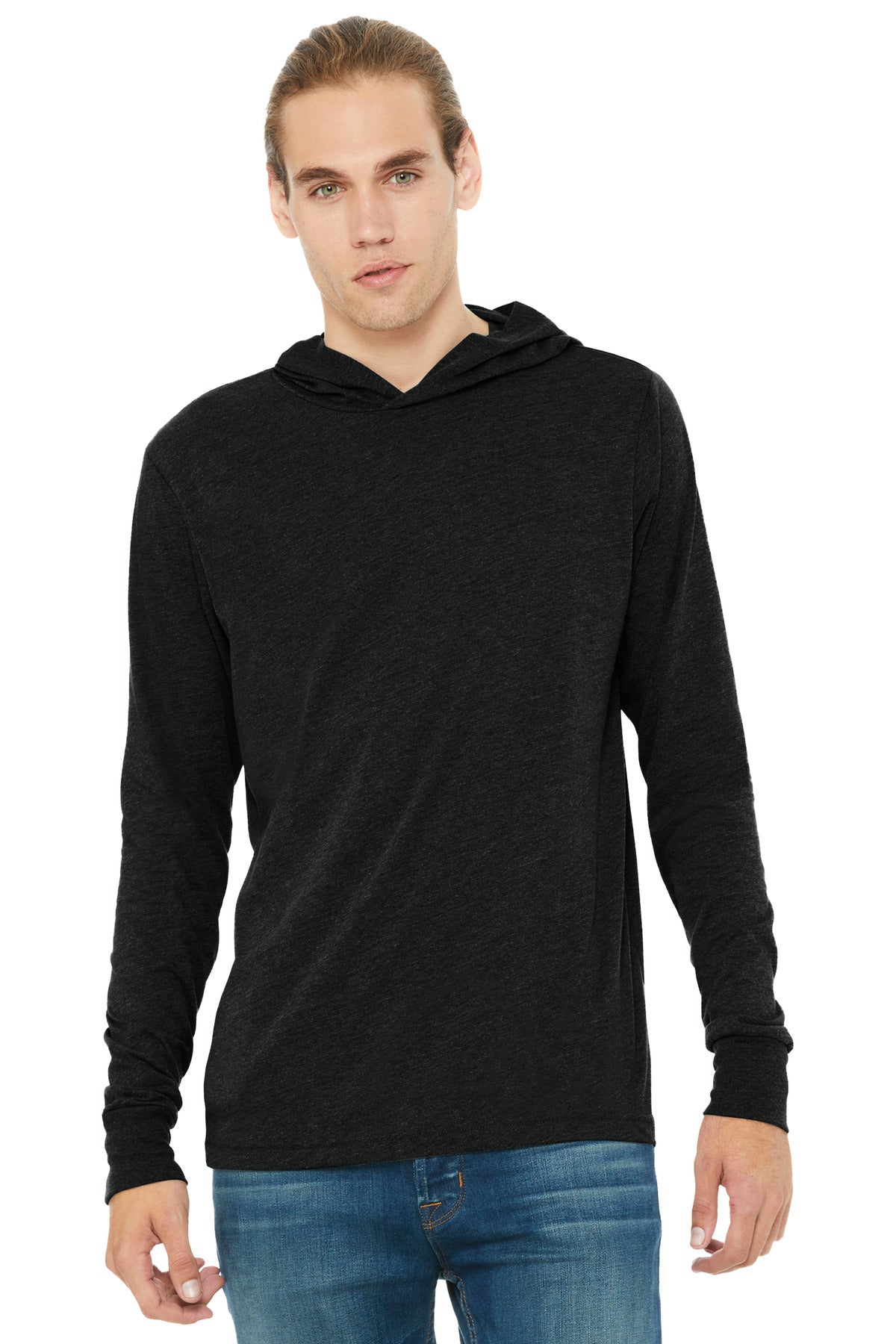 Custom Embroidery or DTF Print - BELLA+CANVAS ® Unisex Jersey Long Sleeve Hoodie. BC3512