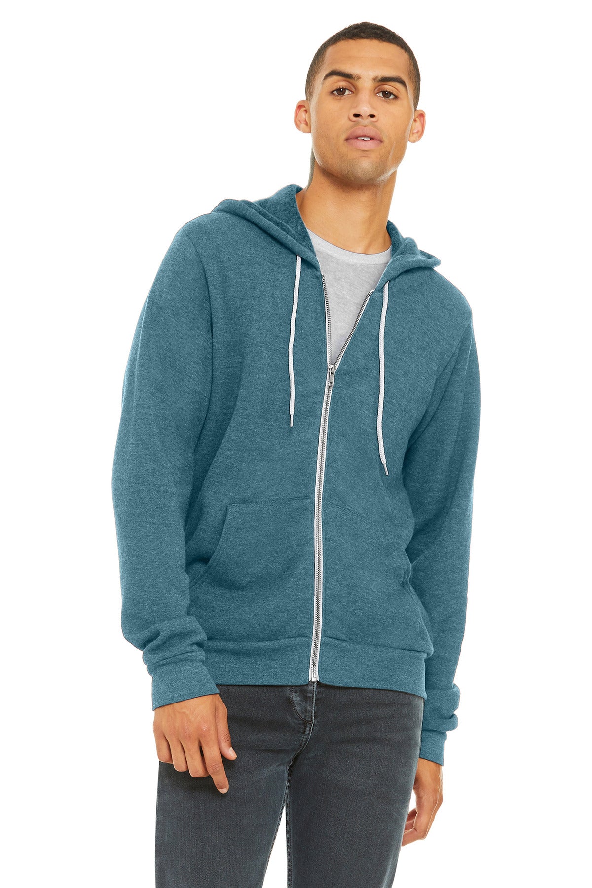 Custom Embroidery or DTF Print - BELLA+CANVAS ® Unisex Sponge Fleece Full-Zip Hoodie. BC3739