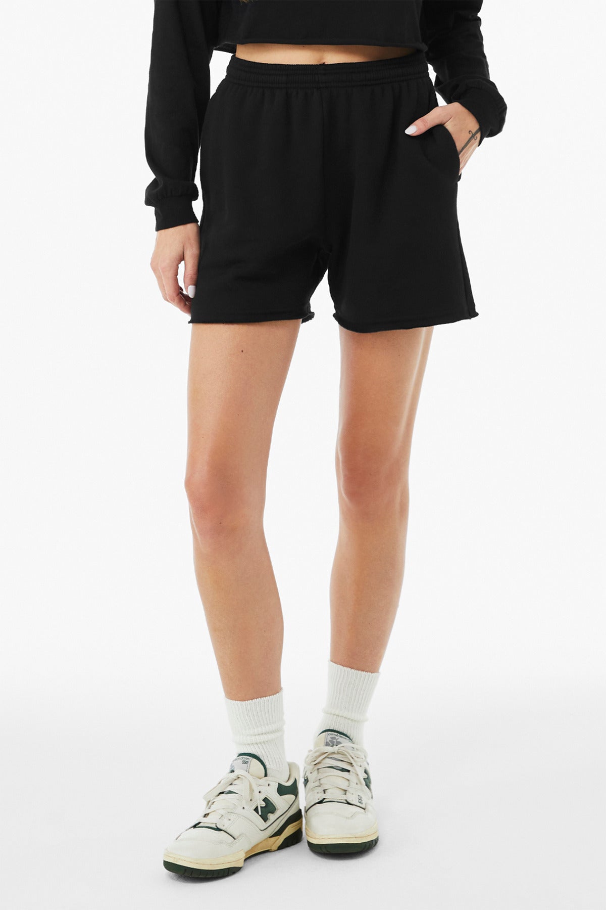 Custom Embroidery or DTF Print - BELLA+CANVAS ® Women's Cutoff Sweatshort BC3787