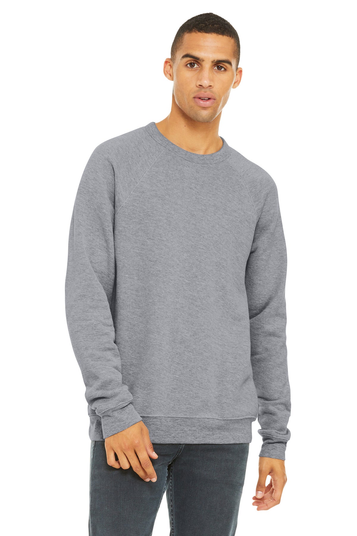 Custom Embroidery or DTF Print - BELLA+CANVAS ® Unisex Sponge Fleece Raglan Sweatshirt. BC3901