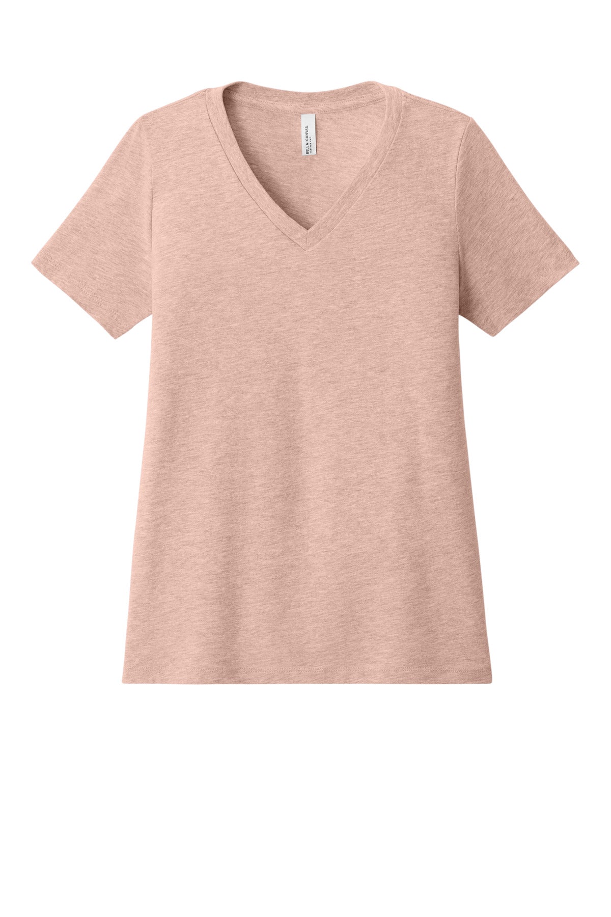 Custom Embroidery or DTF Print - BELLA+CANVAS ® Women's Relaxed Heather CVC V-Neck Tee BC6405CVC