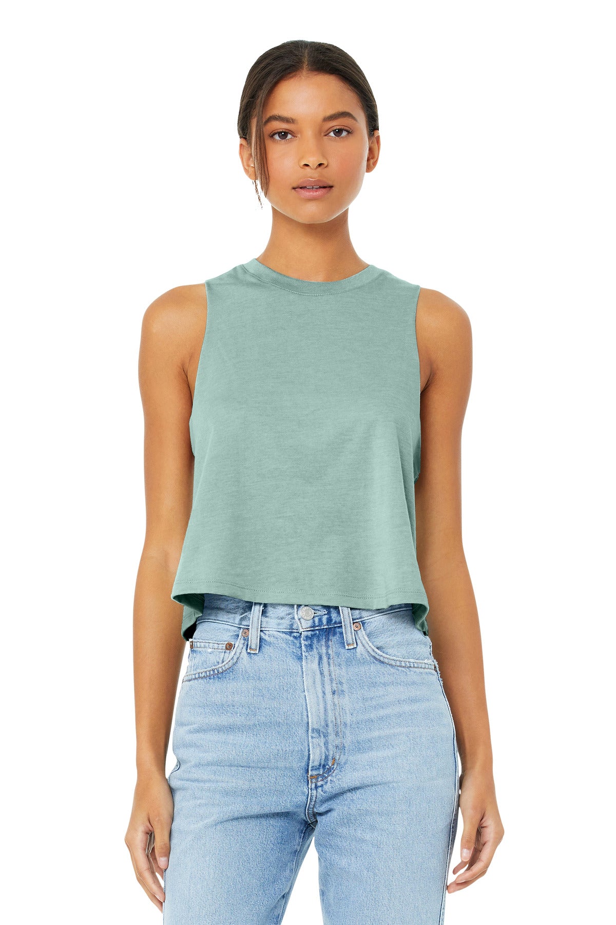 Custom Embroidery or DTF Print - BELLA+CANVAS ® Women's Racerback Cropped Tank. BC6682